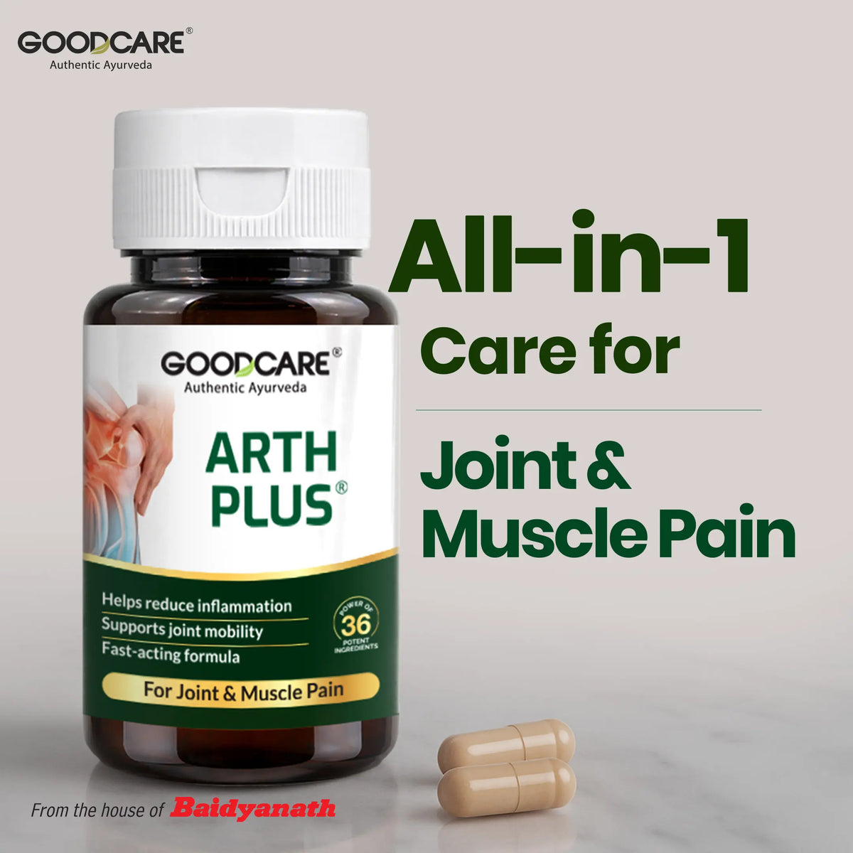 Goodcare Arth Plus – Fast-Acting Relief for Joint & Muscle Pain - 60 Capsules