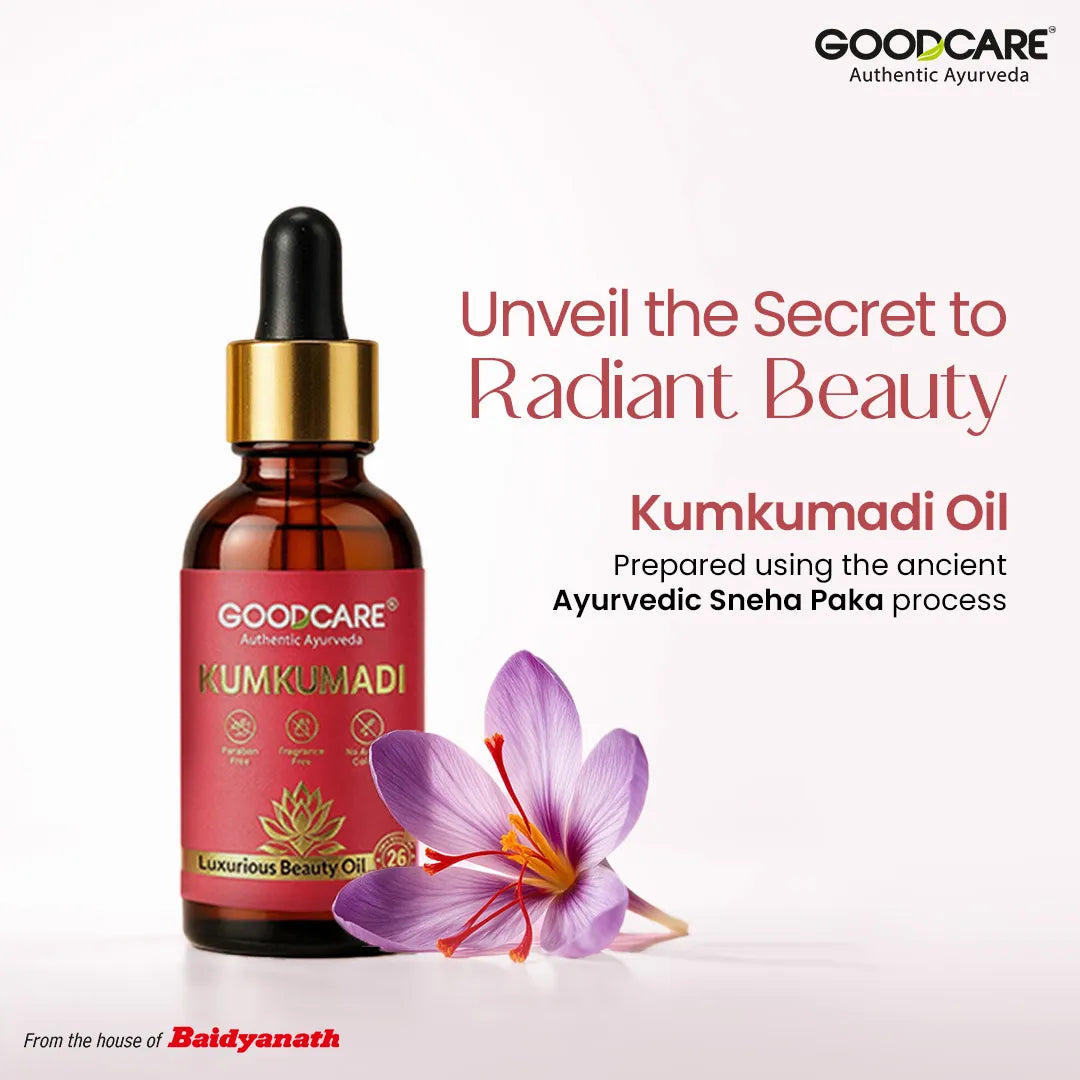 Goodcare Kumkumadi Oil – Ayurvedic Night Serum with Kashmiri Saffron - 30ml