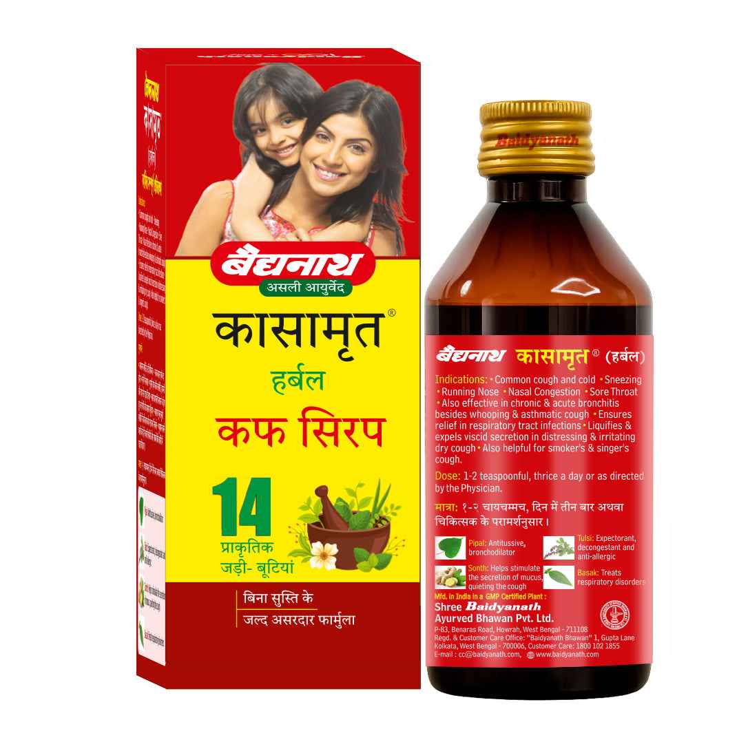 Baidyanath Kasamrit Herbal Cough Syrup - 200ml