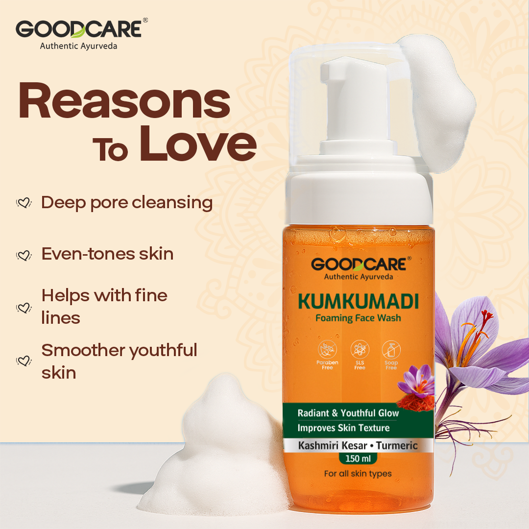 Kumkumadi Glow Combo – Kumkumadi Oil 30ml + Foaming Face Wash 150ml Ayurvedic Brightening Skincare Set