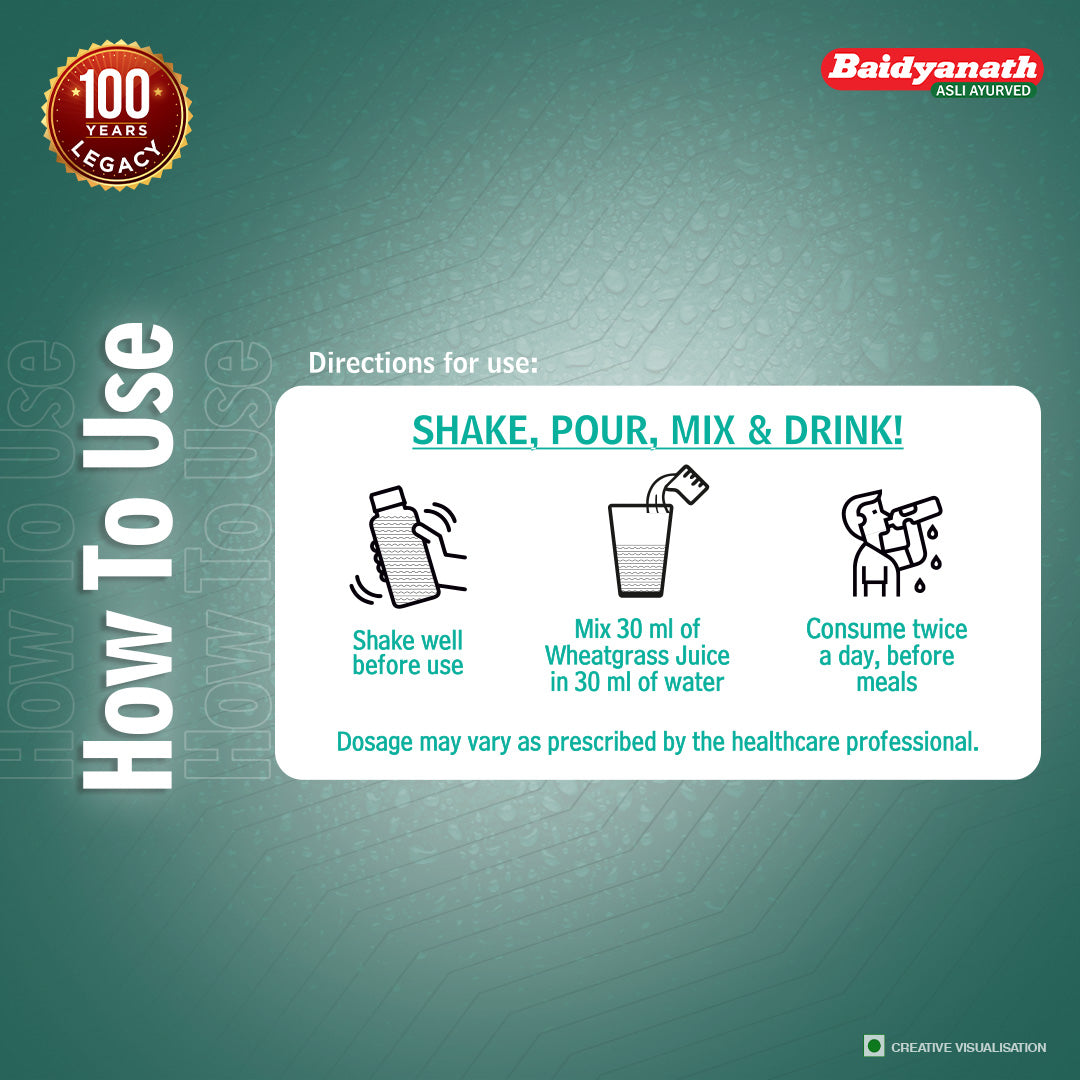 Baidyanath Wheatgrass Juice – Natural Immunity Booster for Daily Energy and Overall Wellness 1 Ltr