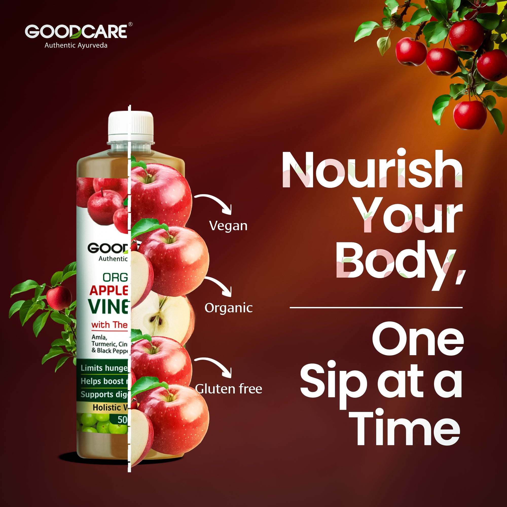 Goodcare Organic Apple Cider Vinegar- 500 ML