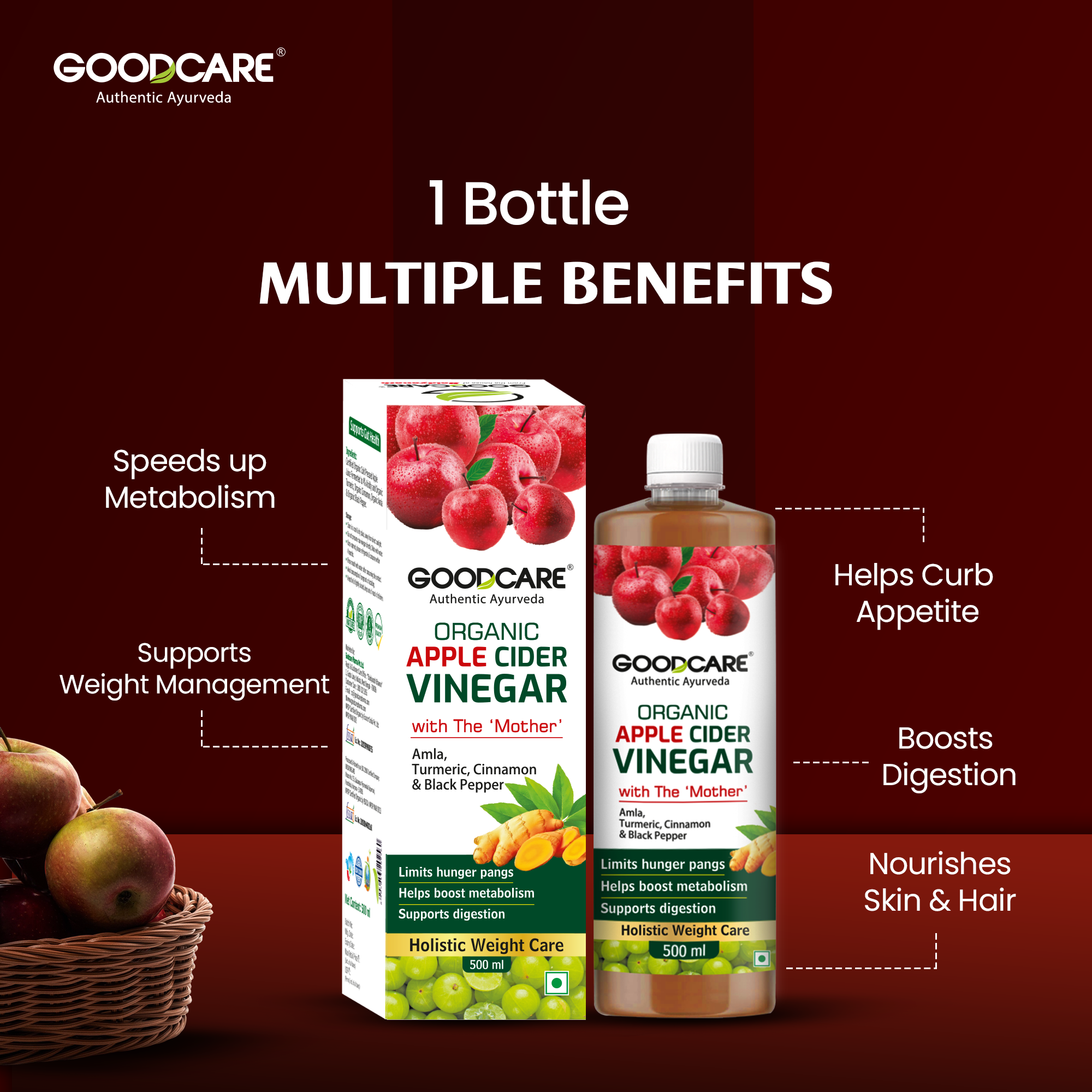 Goodcare Organic Apple Cider Vinegar- 500 ML