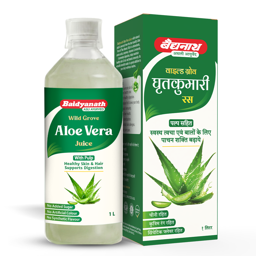 Baidyanath Aloevera Juice For Healthy and Glowing Skin & Hair - 1 Ltr