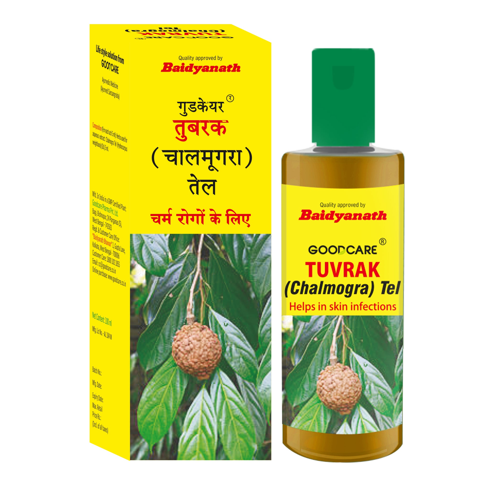 Goodcare Tuvrak Oil (Chalmogra Tel) 100 ML