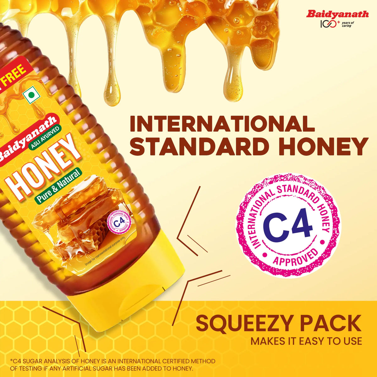 Baidyanath Squeezy Honey – Natural, C4 Approved Honey for Immunity & Wellness