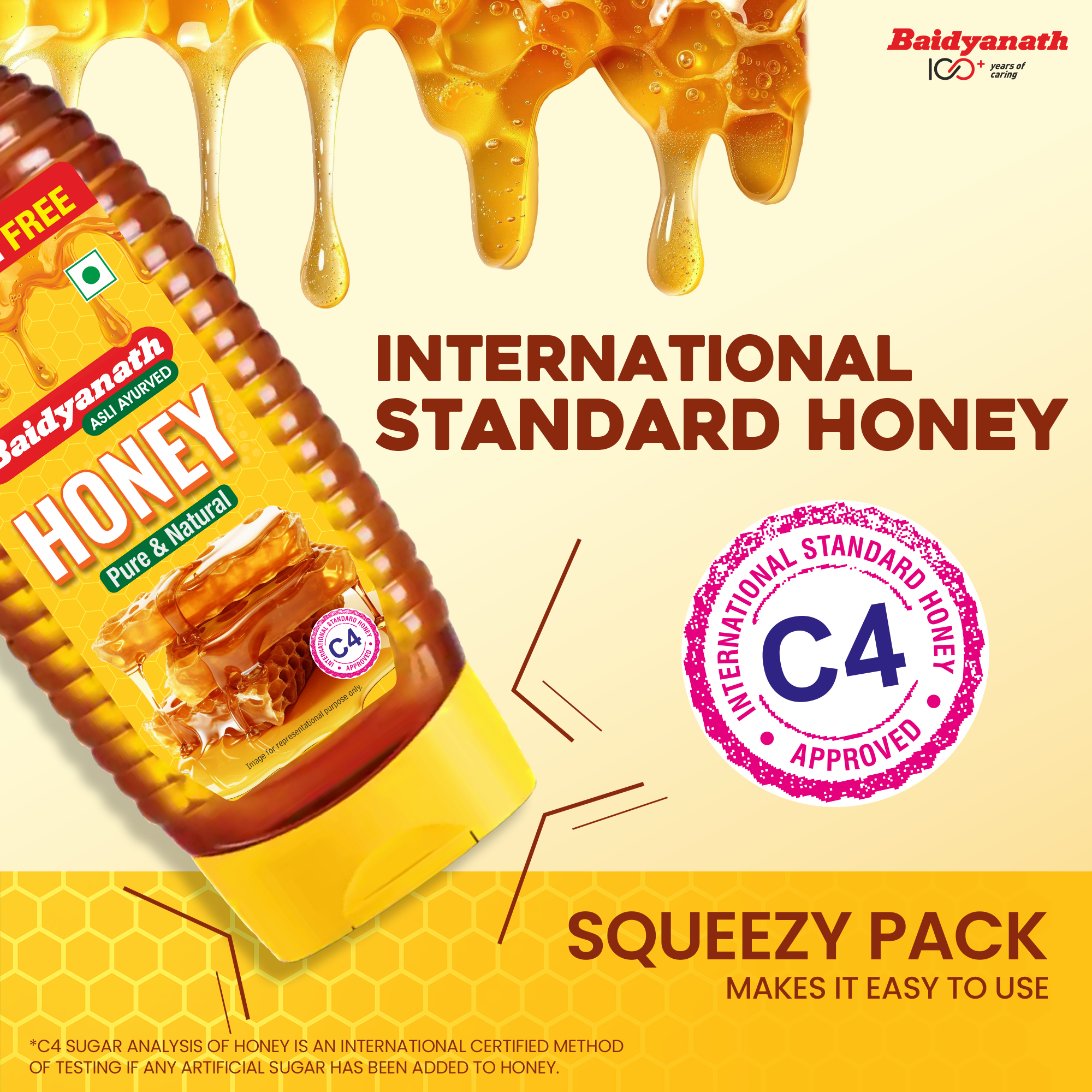 Baidyanath Squeezy Honey – Natural, C4 Approved Honey for Immunity & Wellness