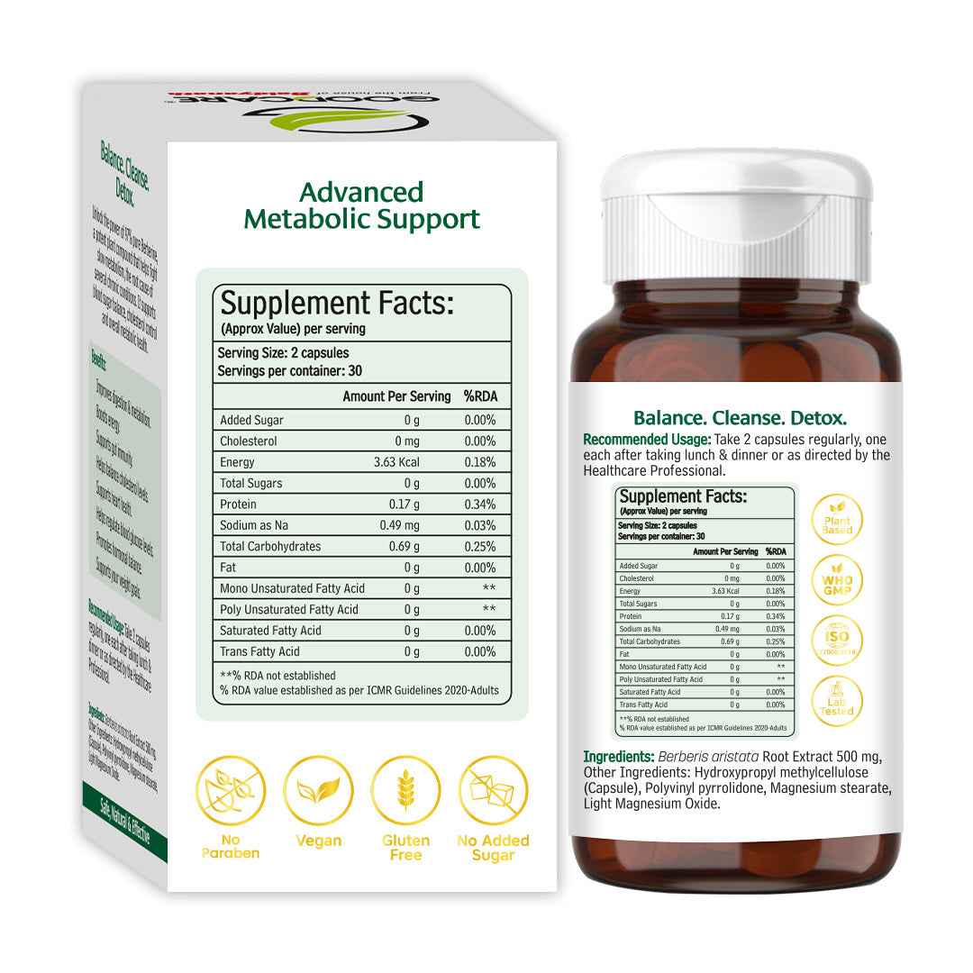 Goodcare Berberine 60 Capsules – Natural Support for Blood Sugar, Cholesterol & Metabolic Health