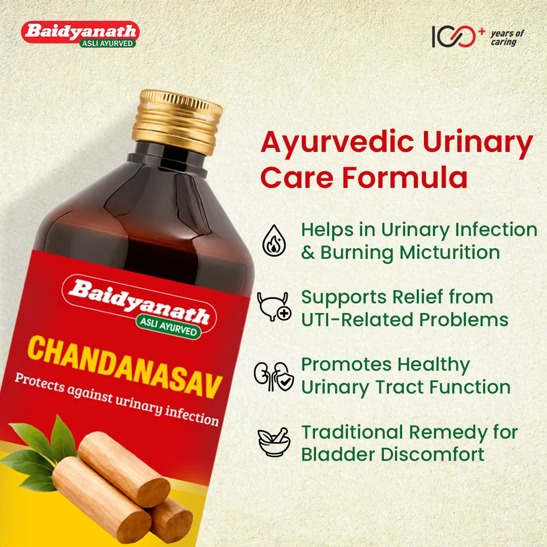 Baidyanath Chandanasav 450 ml | Ayurvedic Urinary Health & Urogenital Support Tonic