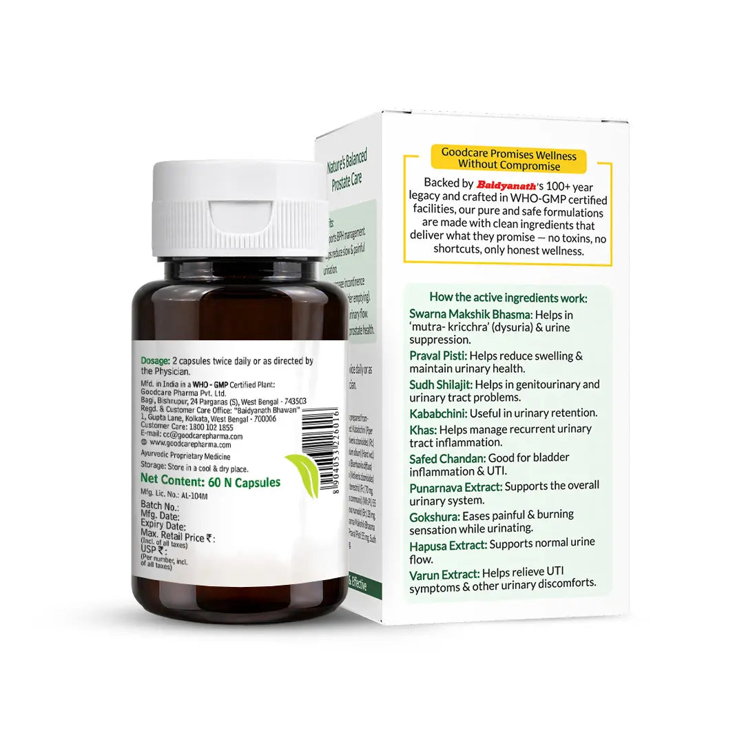 Goodcare Prosguard 60 Capsules 11 active Ayurvedic Ingredients For Healthy Prostate Health