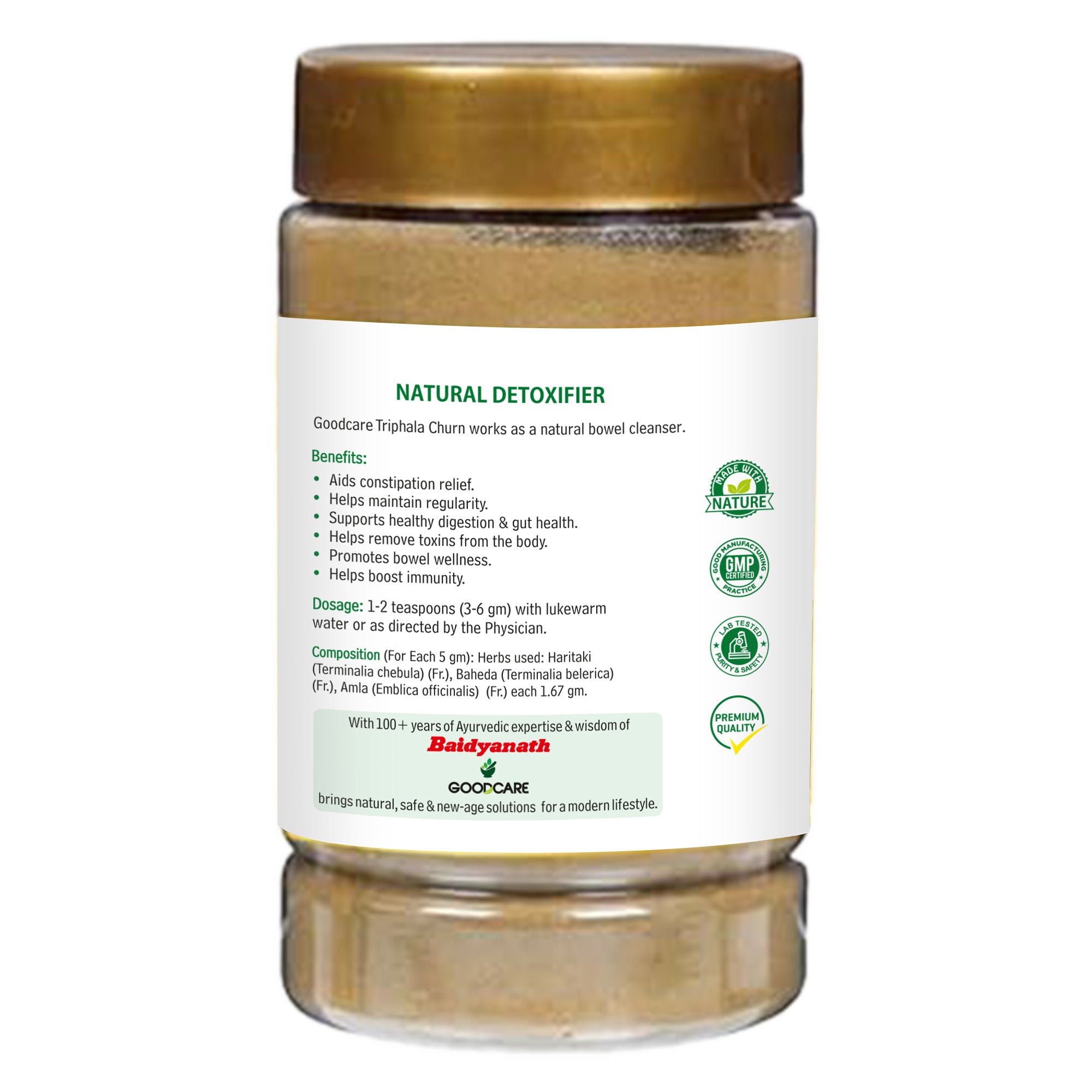 Goodcare Triphala Churna – Ayurvedic Laxative & Detox for Healthy Digestion - 500 Gm