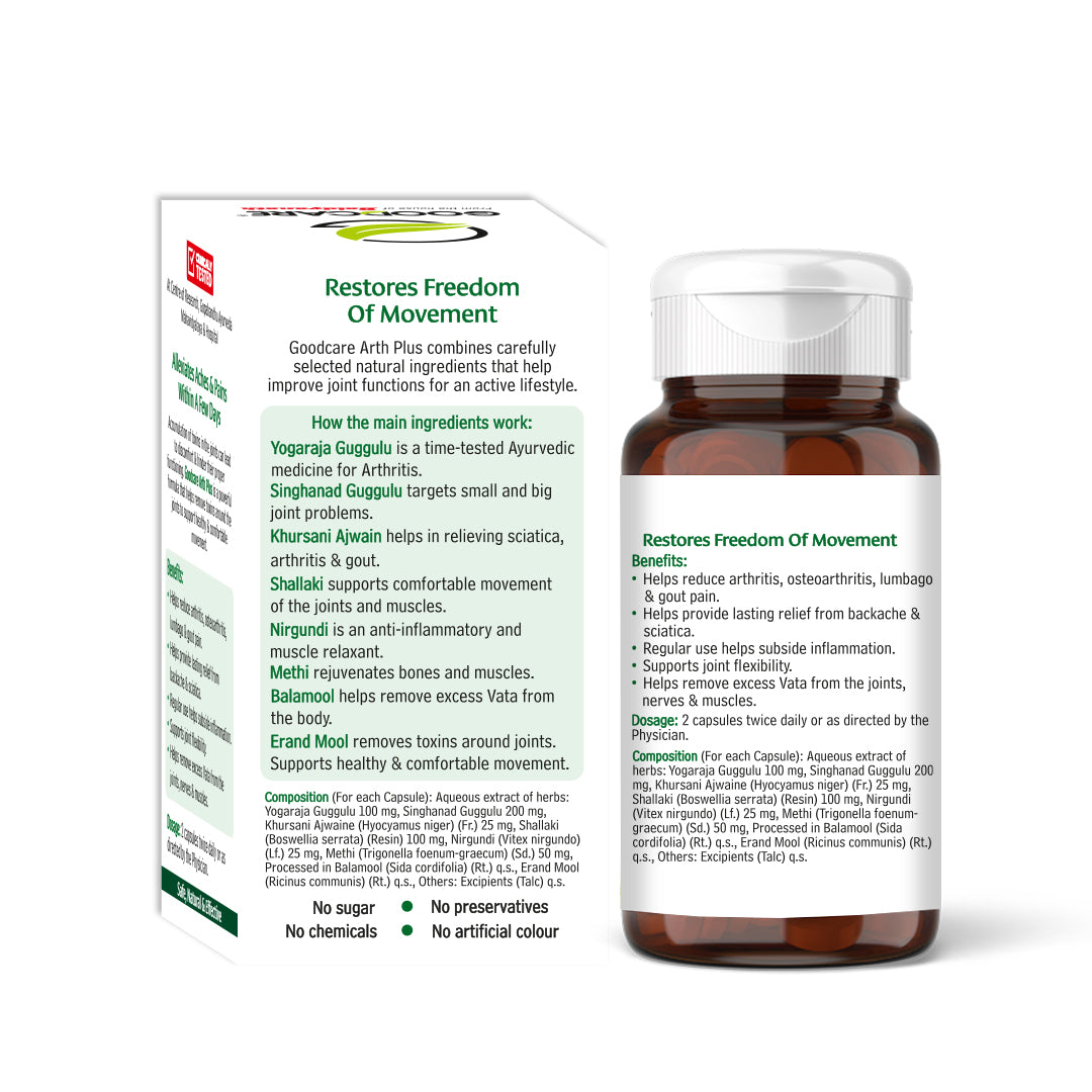 Goodcare Arth Plus – Fast-Acting Relief for Joint & Muscle Pain - 60 Capsules