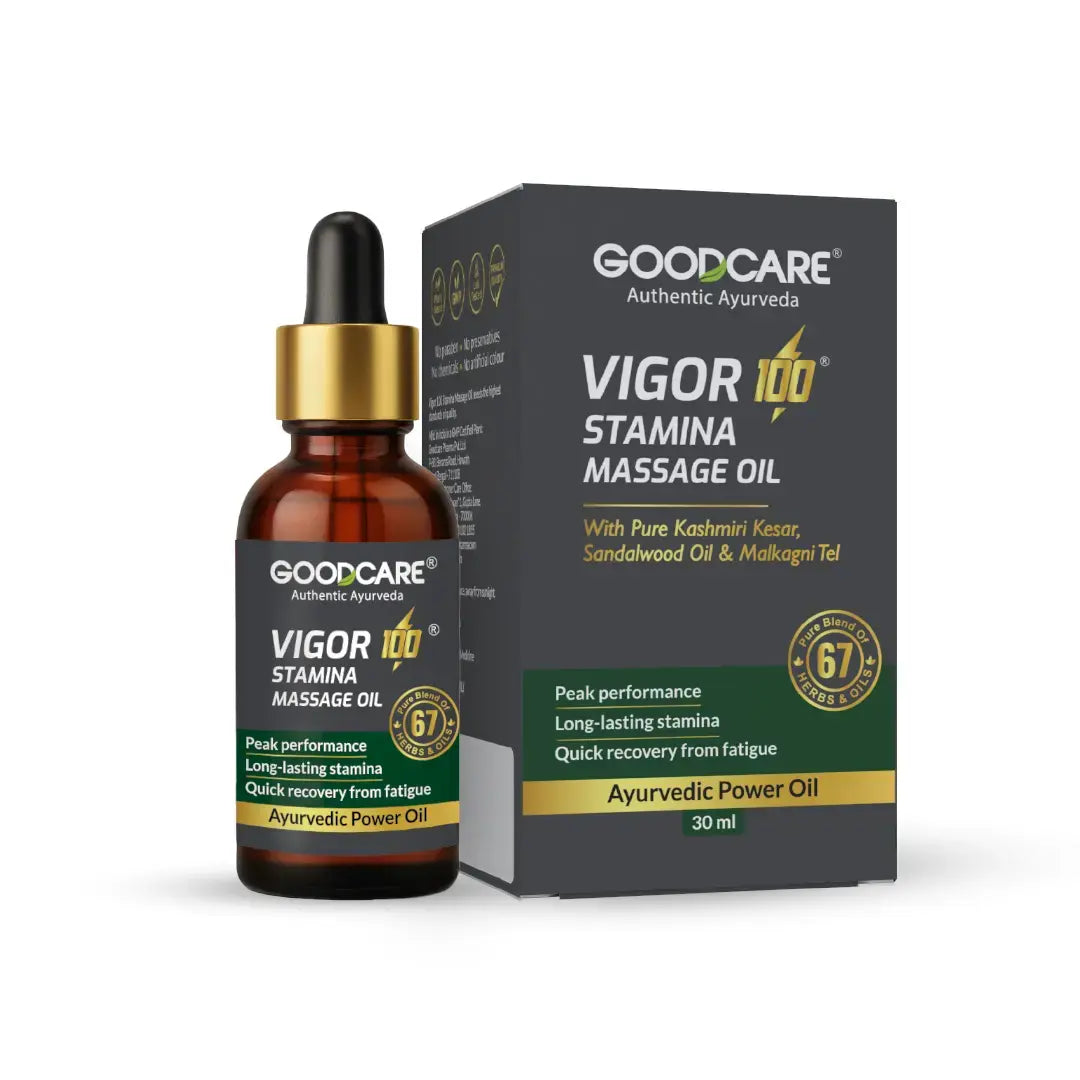 Goodcare Vigor-100 Stamina Massage Oil – Boost Energy, Vitality & Performance - 30 ml