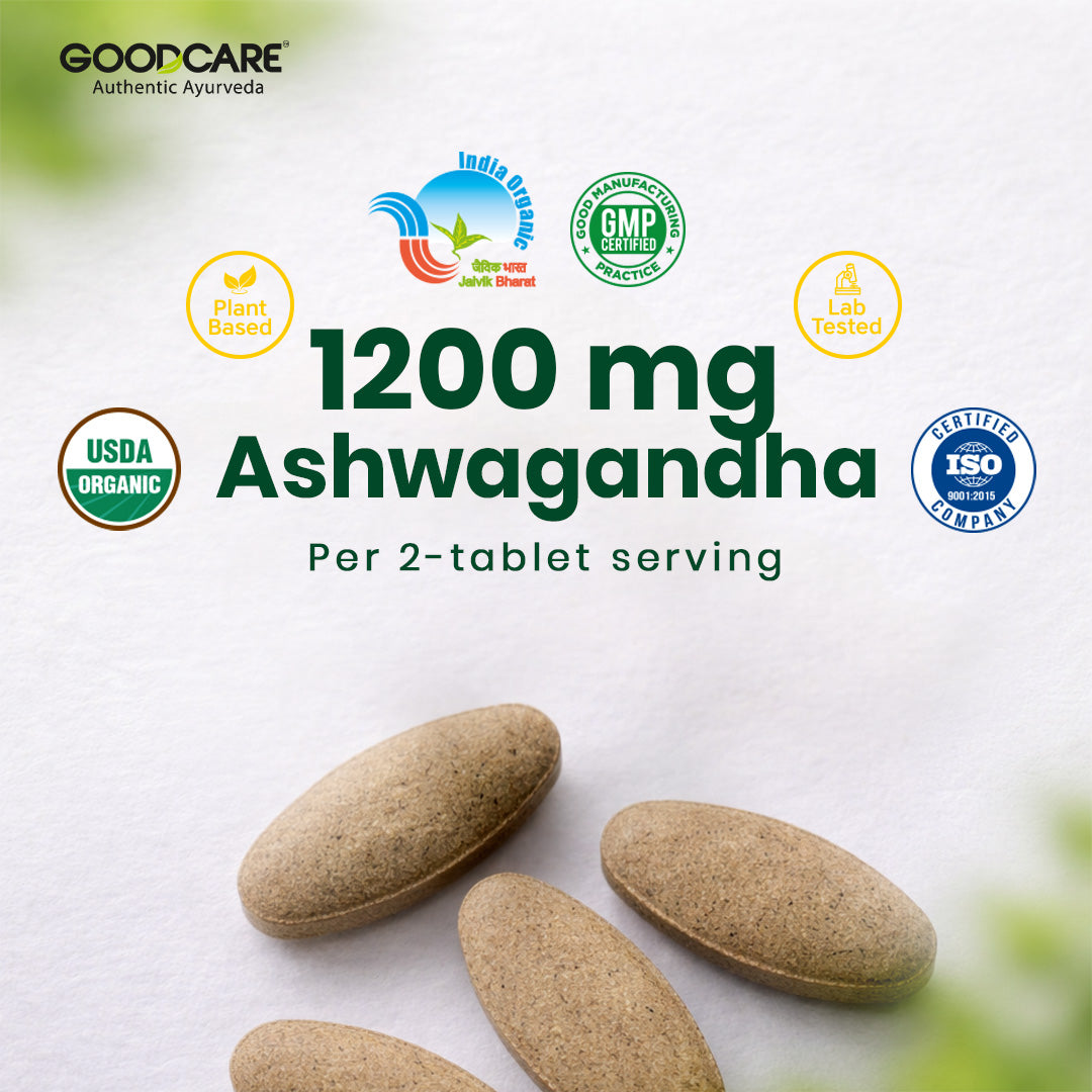 Goodcare Organic Ashwagandha 60 Tablets – Stress Relief, Energy & Wellness Support