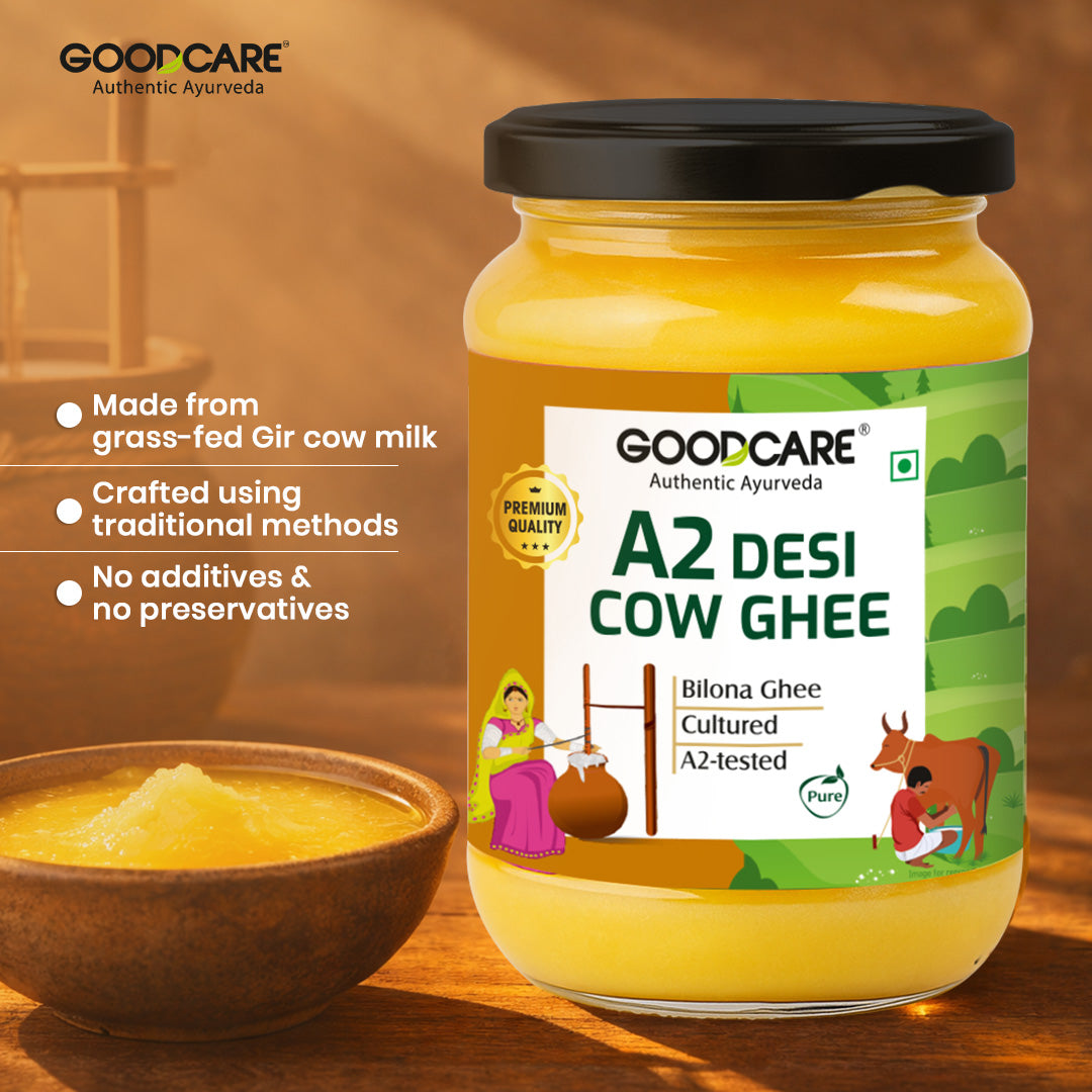 Goodcare A2 Desi Cow Ghee – 500gm Pure Bilona Ghee from Gir Cows