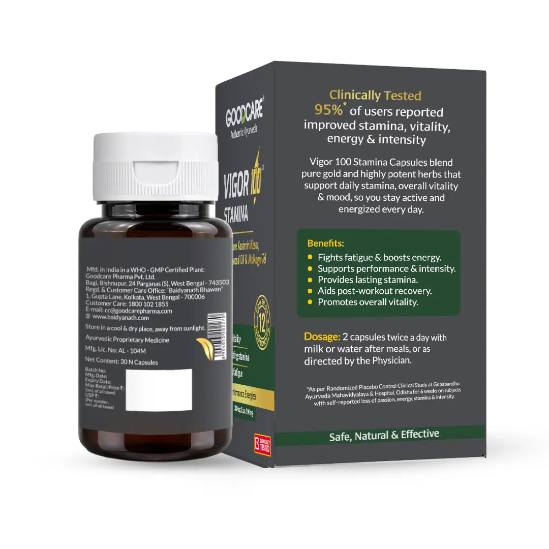 Goodcare Vigor 100 Stamina Capsule For Vitality & Energy - 30 Capsules