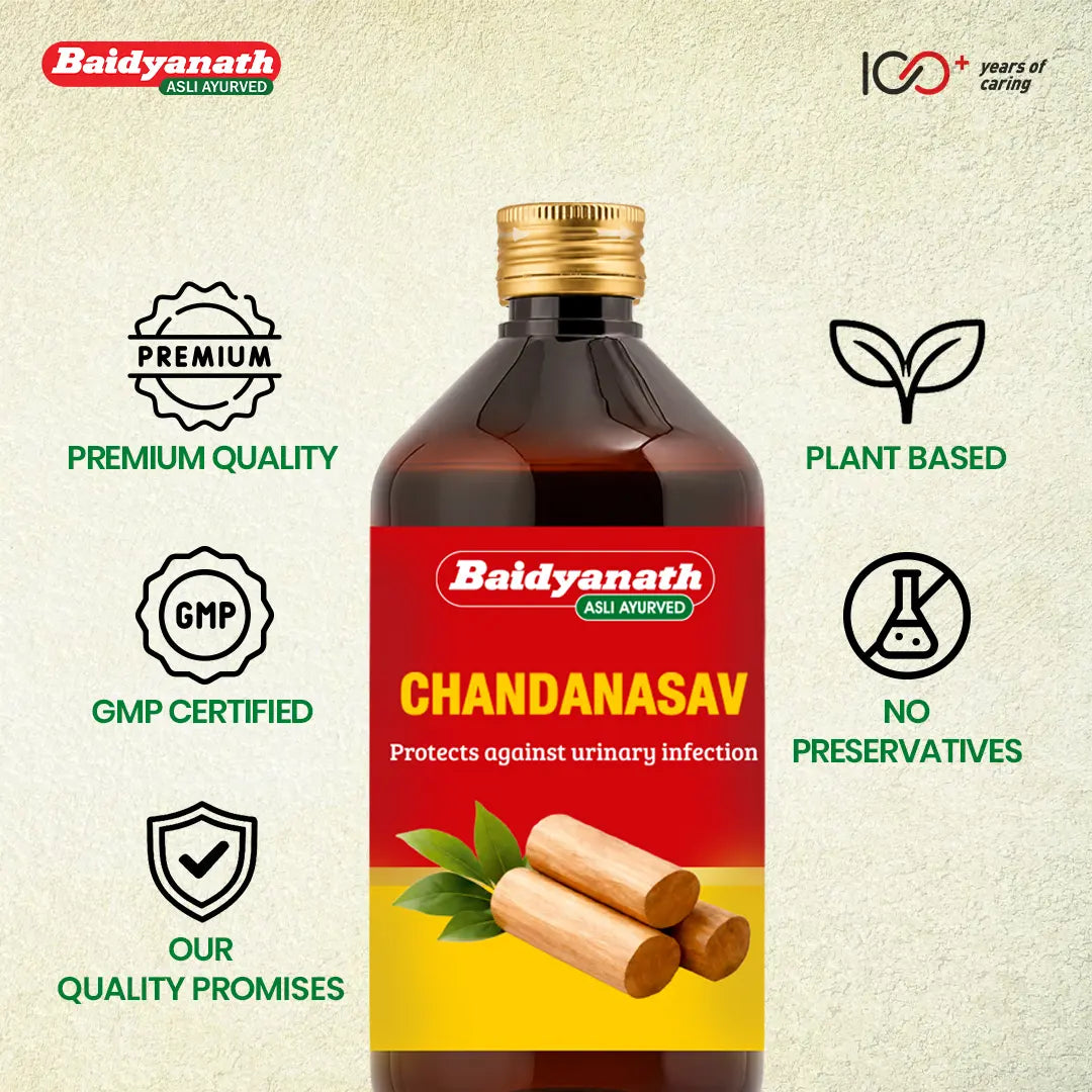 Baidyanath Chandanasav 450 ml | Ayurvedic Urinary Health & Urogenital Support Tonic