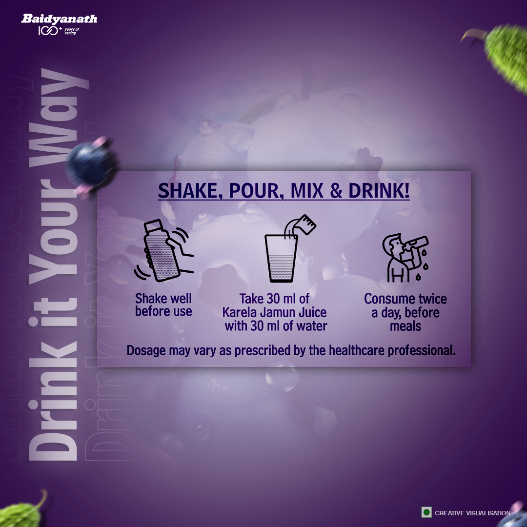 Karela Jamun Juice Maintain Healthy Blood Sugar Levels-1 Ltr