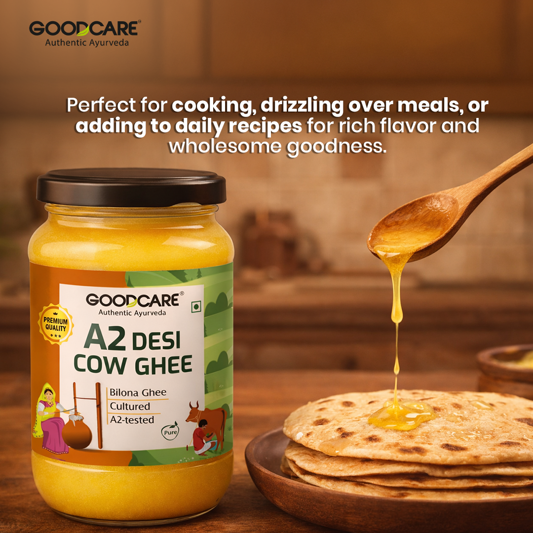 Goodcare A2 Desi Cow Ghee – 500gm Pure Bilona Ghee from Gir Cows