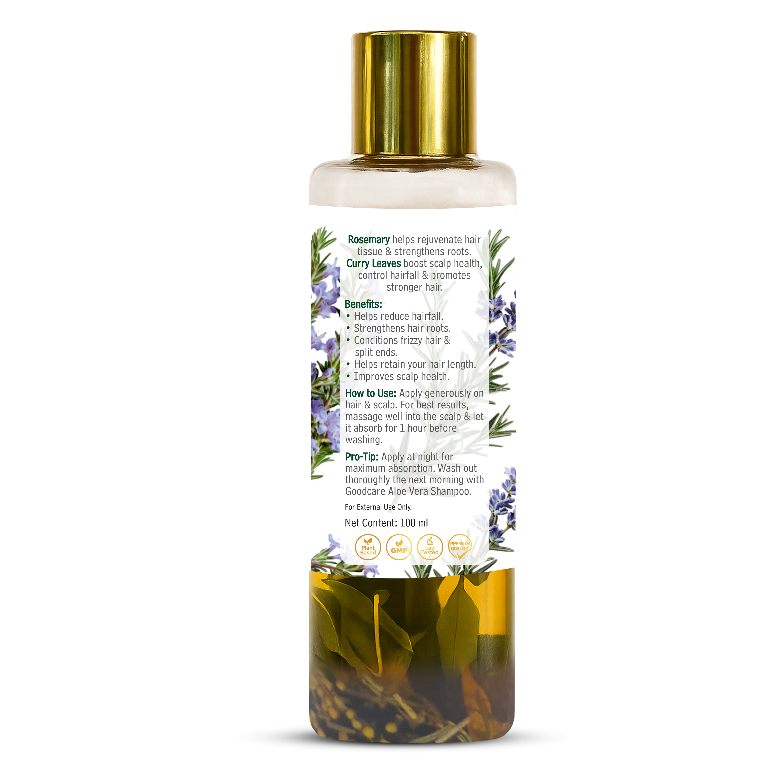 Goodcare Root Boost Hair Oil – Enriched with Rosemary & Curry Leaves, Strengthens Roots, Reduces Hair Fall & Promotes Healthy Growth - 100 ml