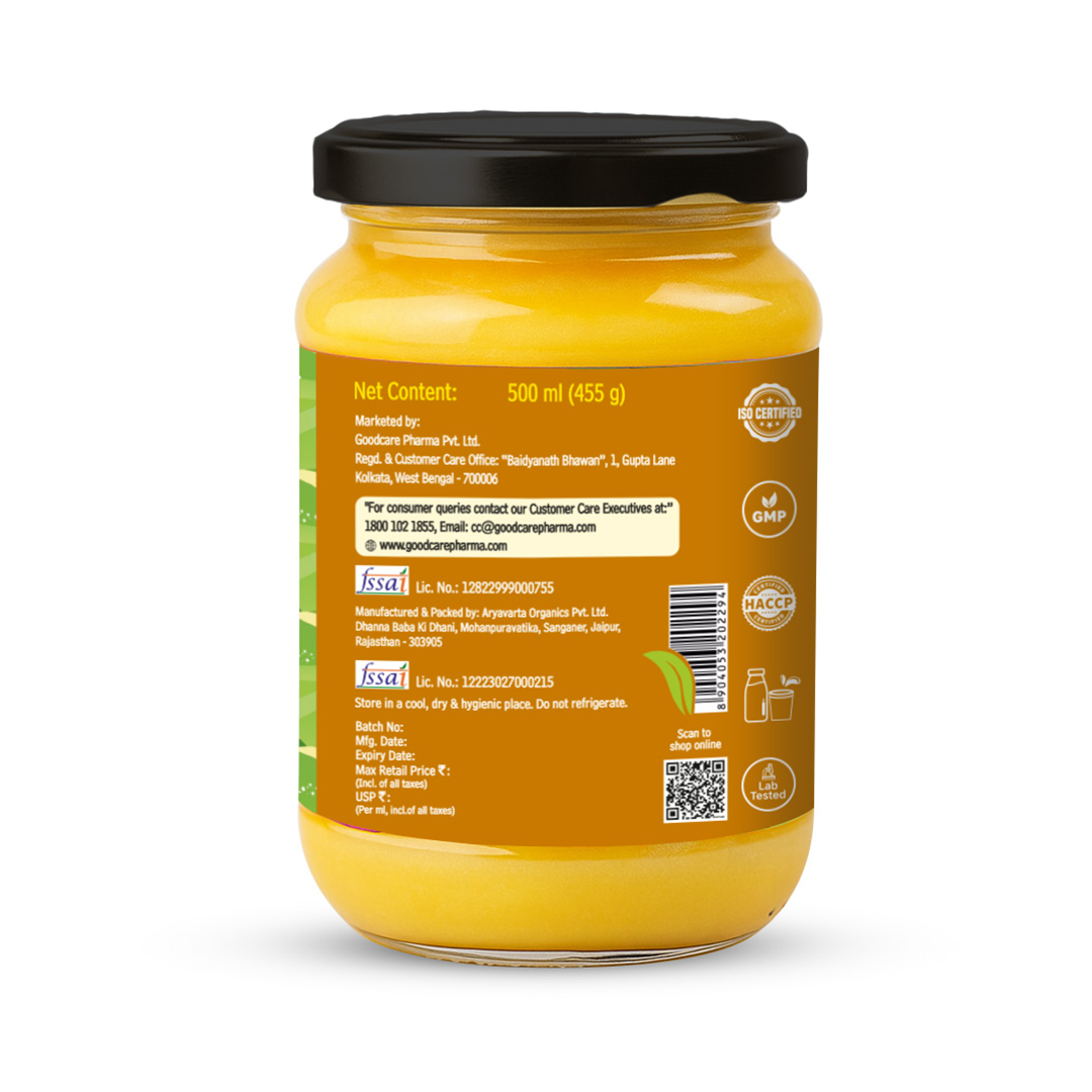 Goodcare A2 Desi Cow Ghee – 500gm Pure Bilona Ghee from Gir Cows