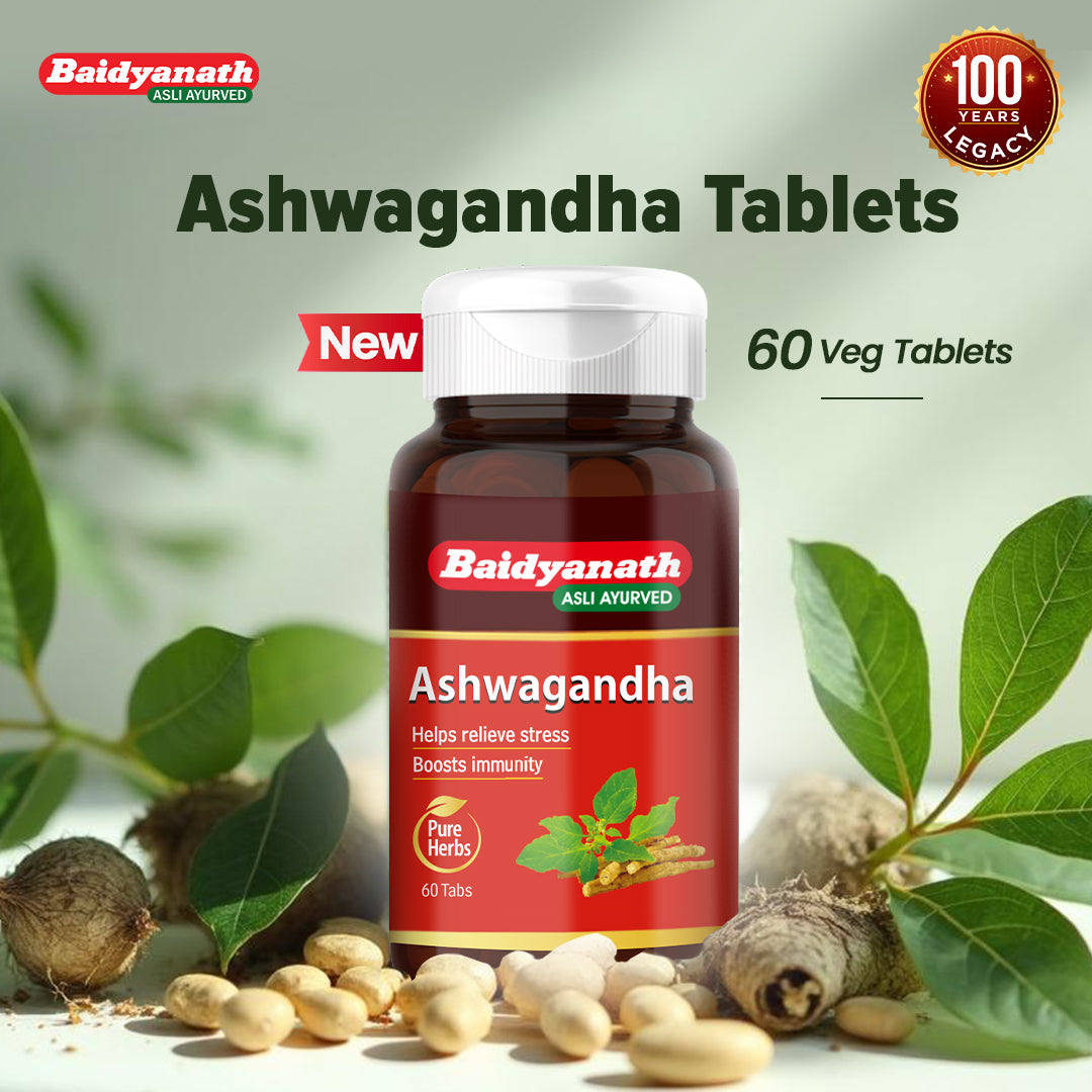 Baidyanath Ashwagandha - 60 Tablet For Everyday Stress and Fatigue