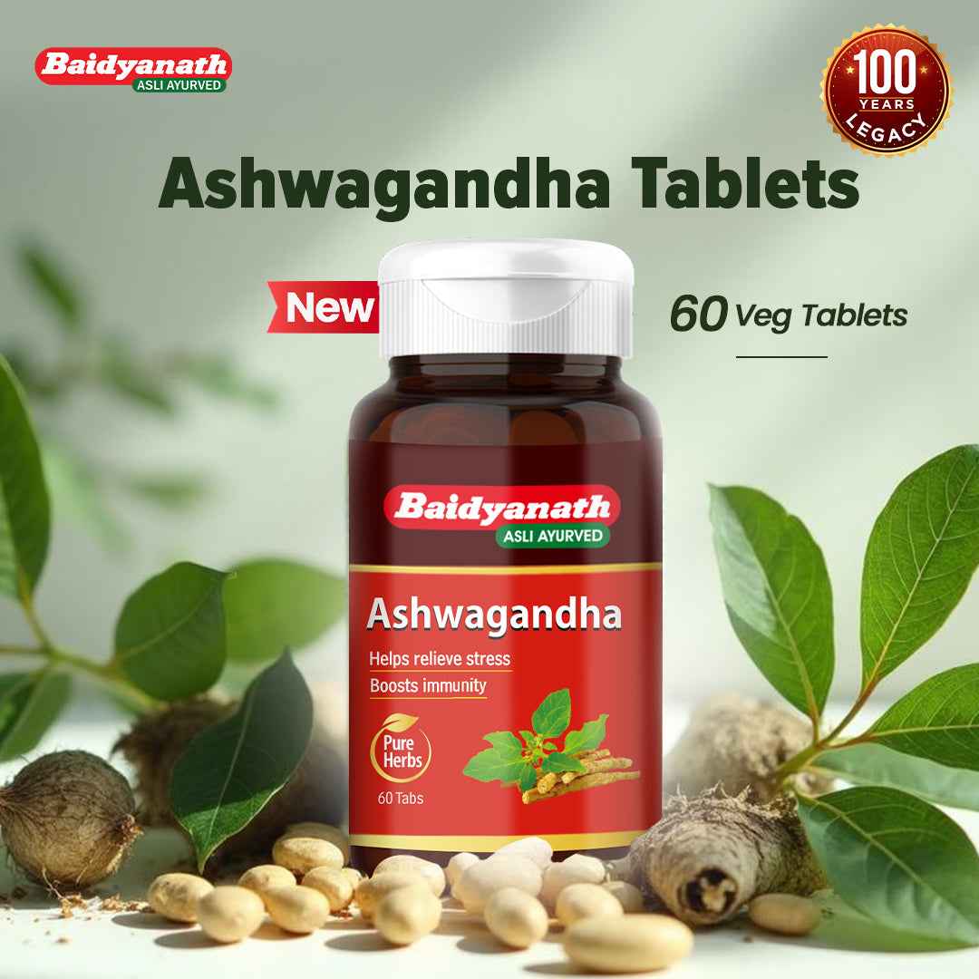 Baidyanath Ashwagandha - 60 Tablet For Everyday Stress and Fatigue