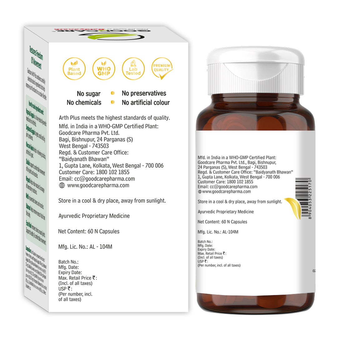 Goodcare Arth Plus – Fast-Acting Relief for Joint & Muscle Pain - 60 Capsules