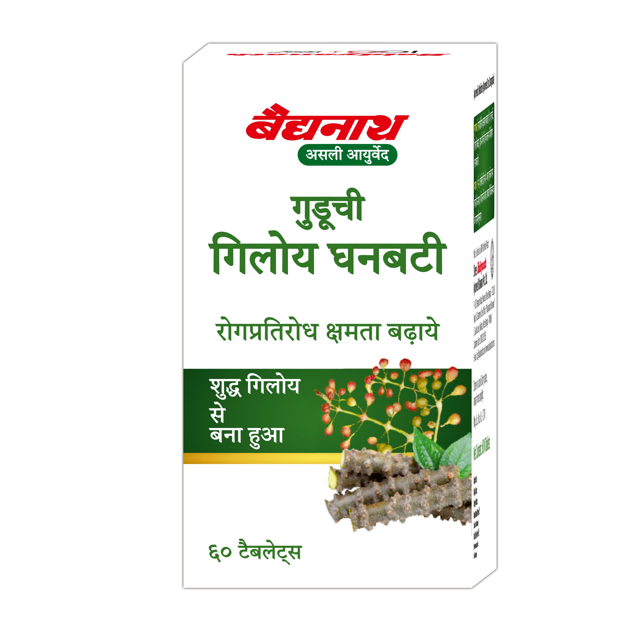 Baidyanath Guduchi Ghan Bati – Ayurvedic Immunity Booster Supports Respiratory & Liver Health 250 mg – 60 Tablets