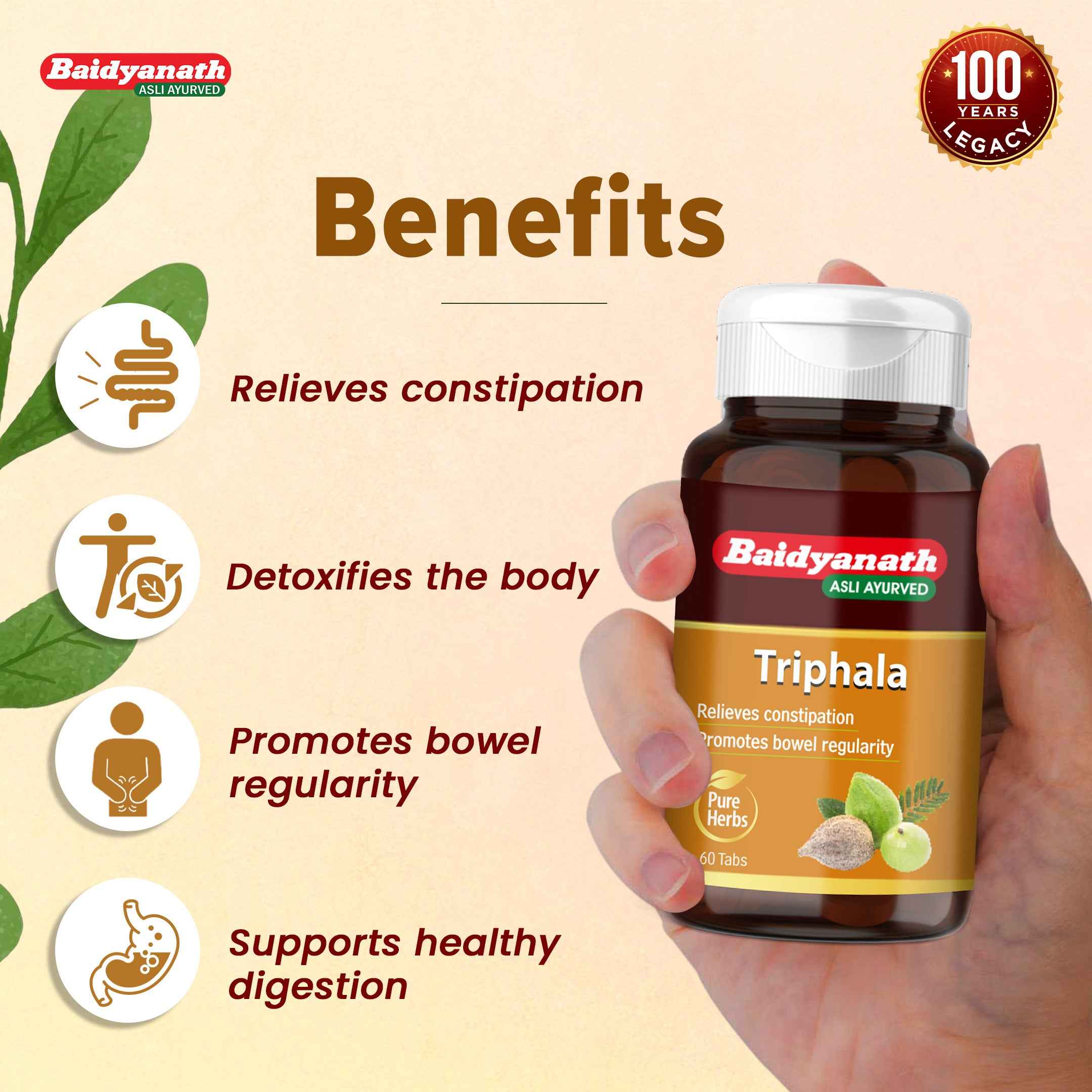Baidyanath Triphala 60 Tablets For Digestive Support
