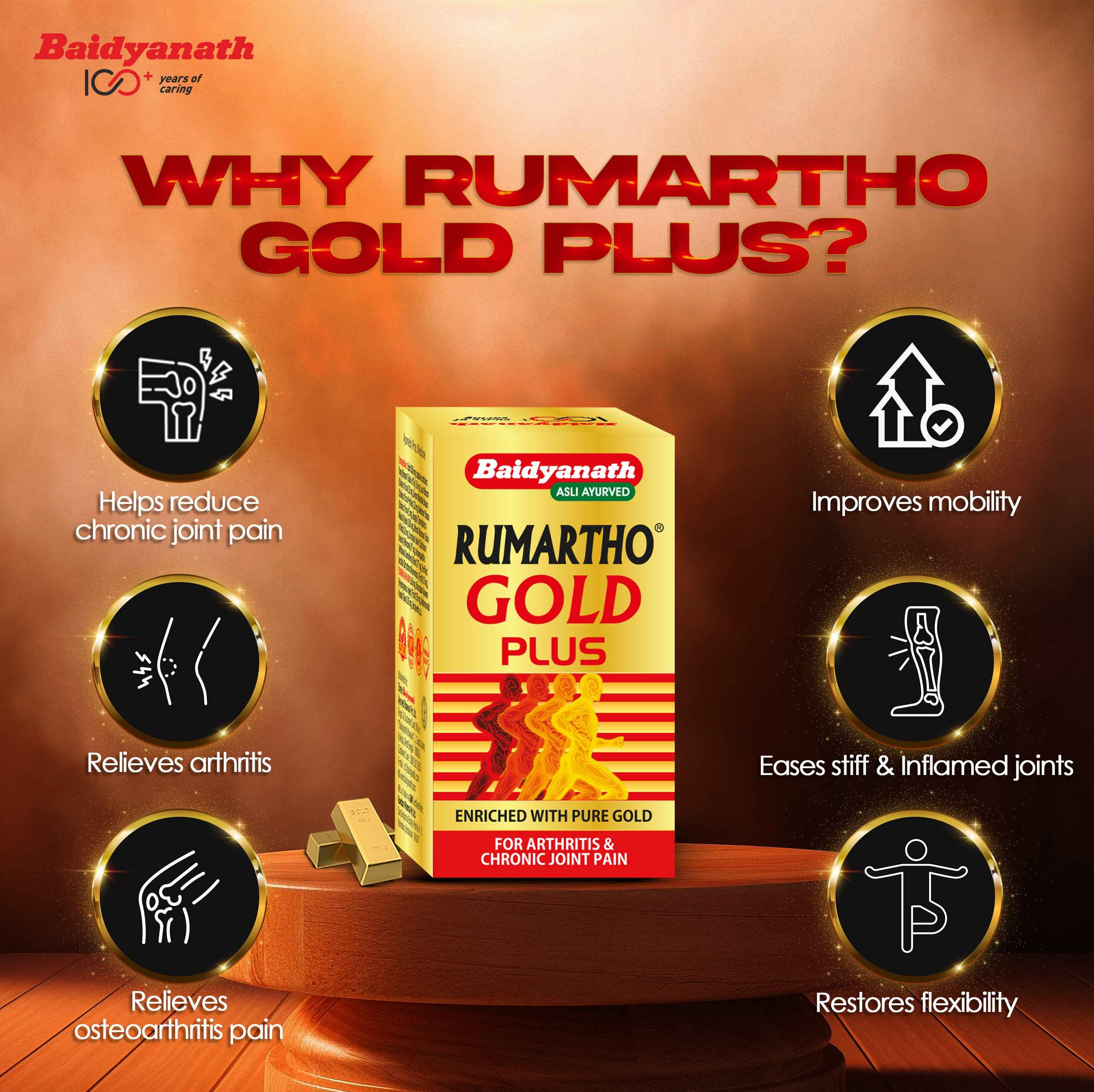 Baidyanath Rumartho Gold Plus 30 Capsules – Extra Strong Ayurvedic Joint Support