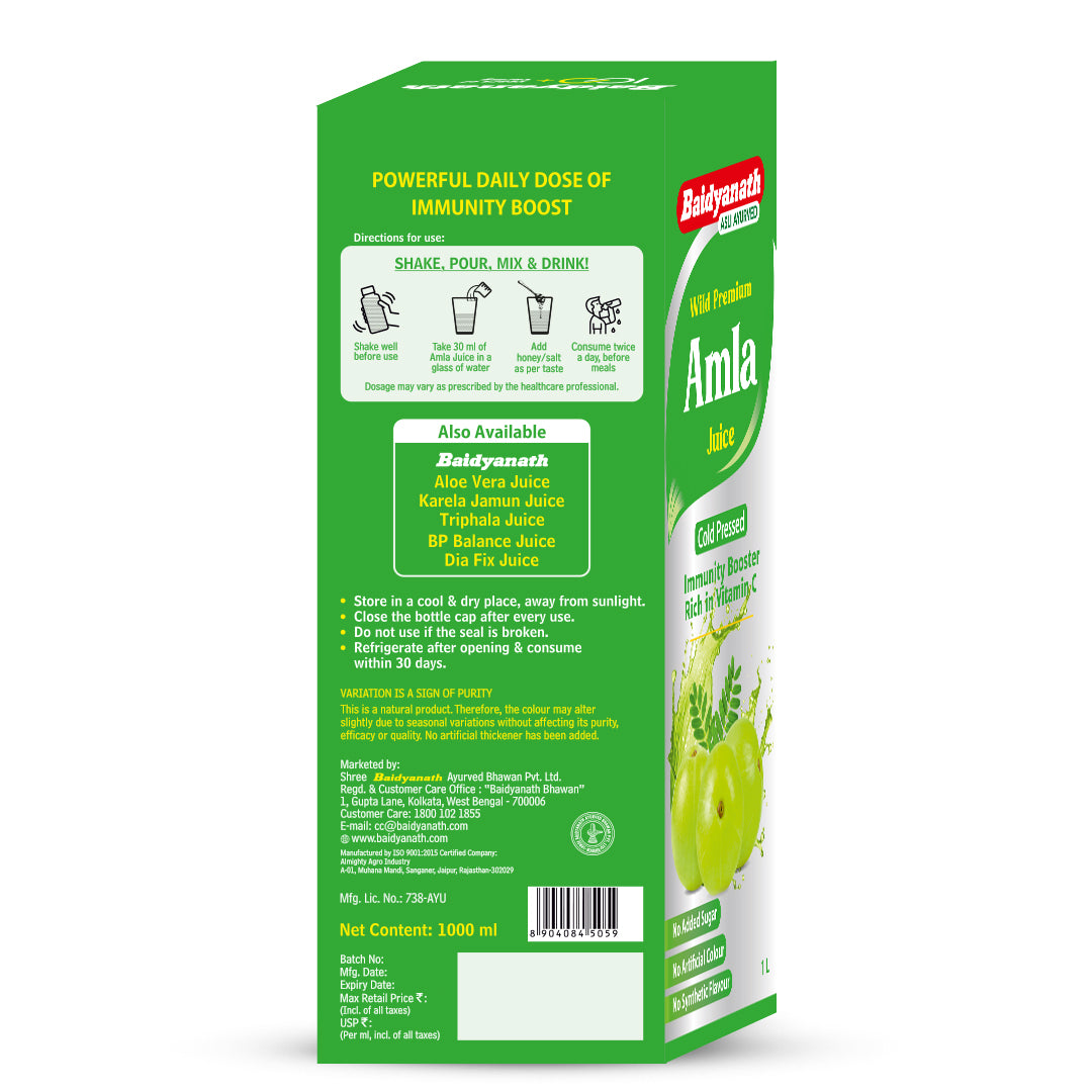Amla Juice with Vitamin-C and Antioxidants