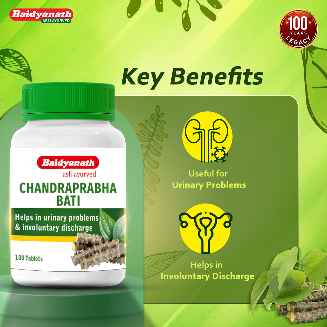 Baidyanath Chandraprabha Bati Tablet – Ayurvedic Support for Urinary Health & Healthy Urine Flow (51 Herb Formula)
