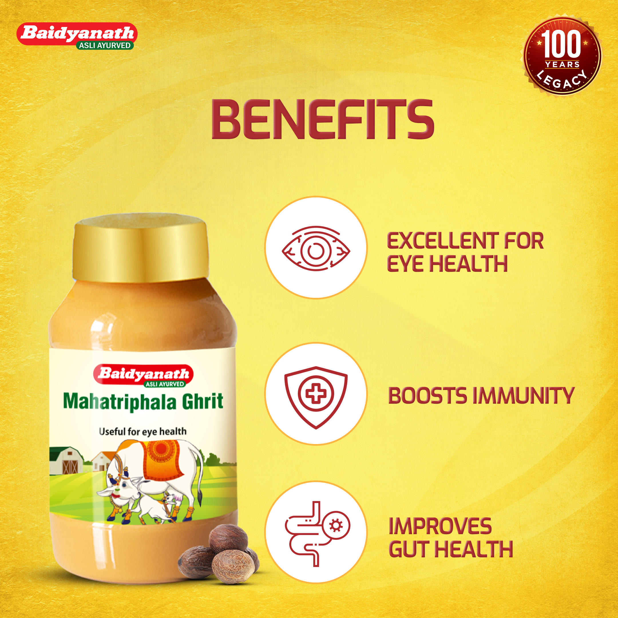 Baidyanath Mahatriphala Ghrita- For Healthy Eye - 100ml
