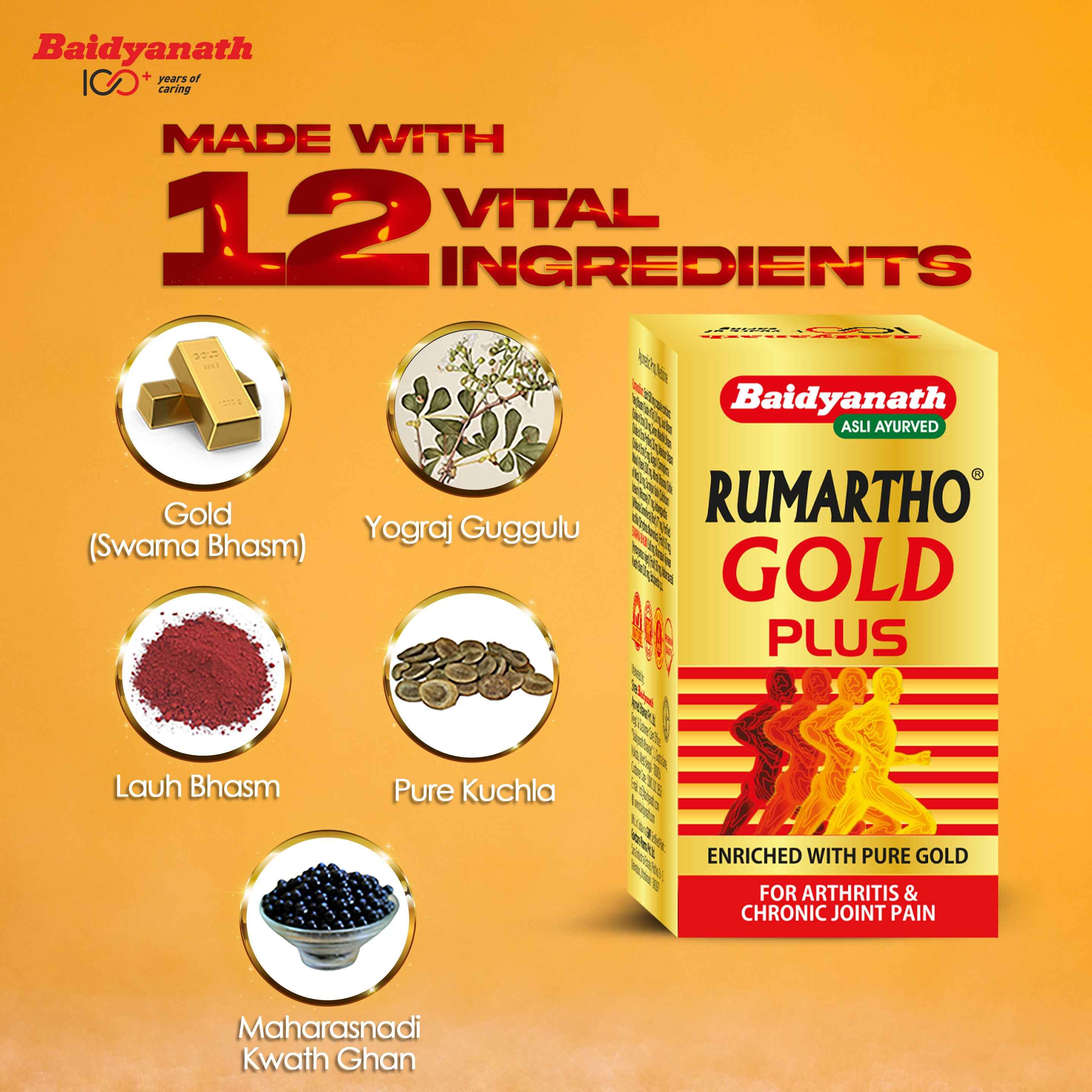 Baidyanath Rumartho Gold Plus 30 Capsules – Extra Strong Ayurvedic Joint Support