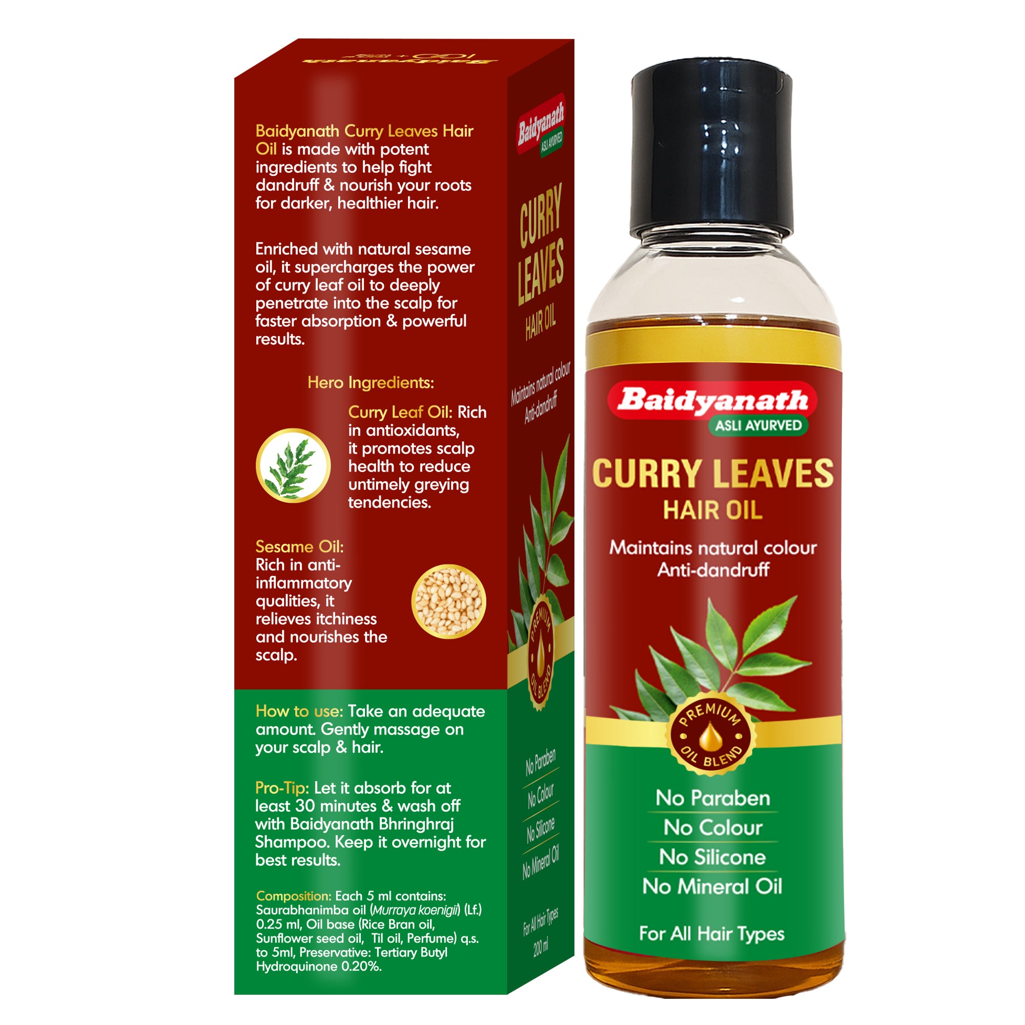Baidyanath Curry Leaves Hair Oil - 200ml