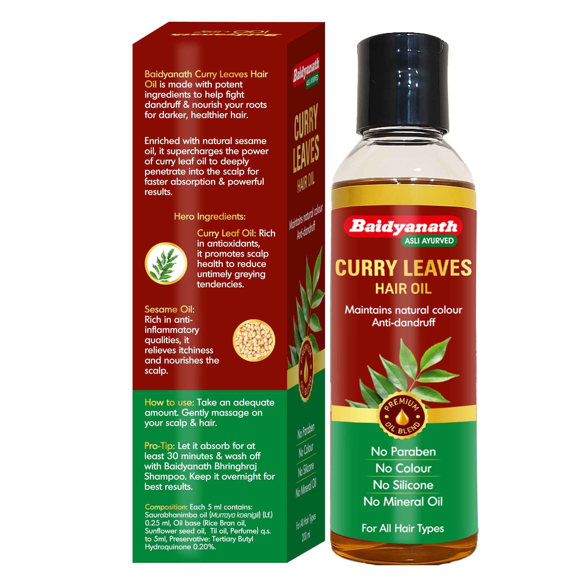 Baidyanath Curry Leaves Hair Oil - 200ml