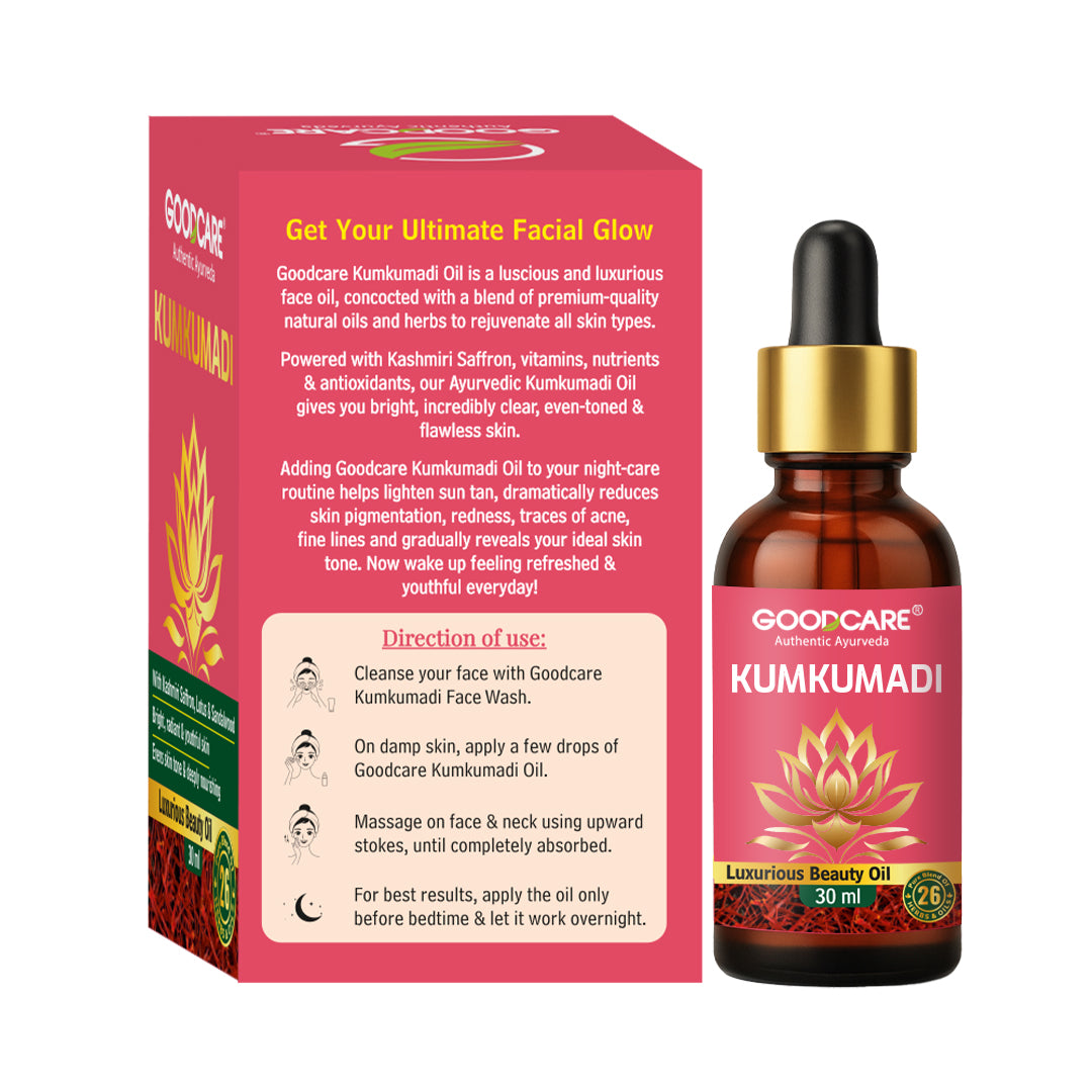 Goodcare Kumkumadi Oil – Ayurvedic Night Serum with Kashmiri Saffron - 30ml