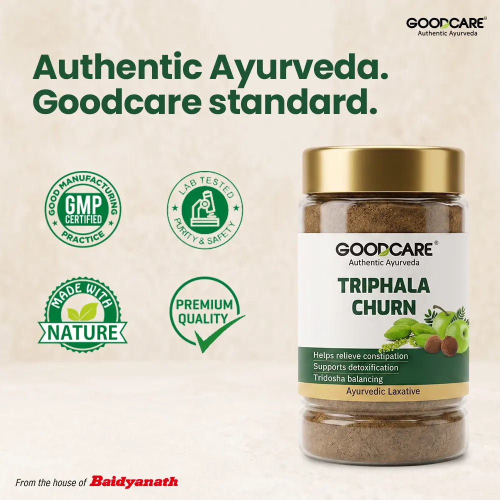 Goodcare Triphala Churna – Ayurvedic Laxative & Detox for Healthy Digestion - 500 Gm