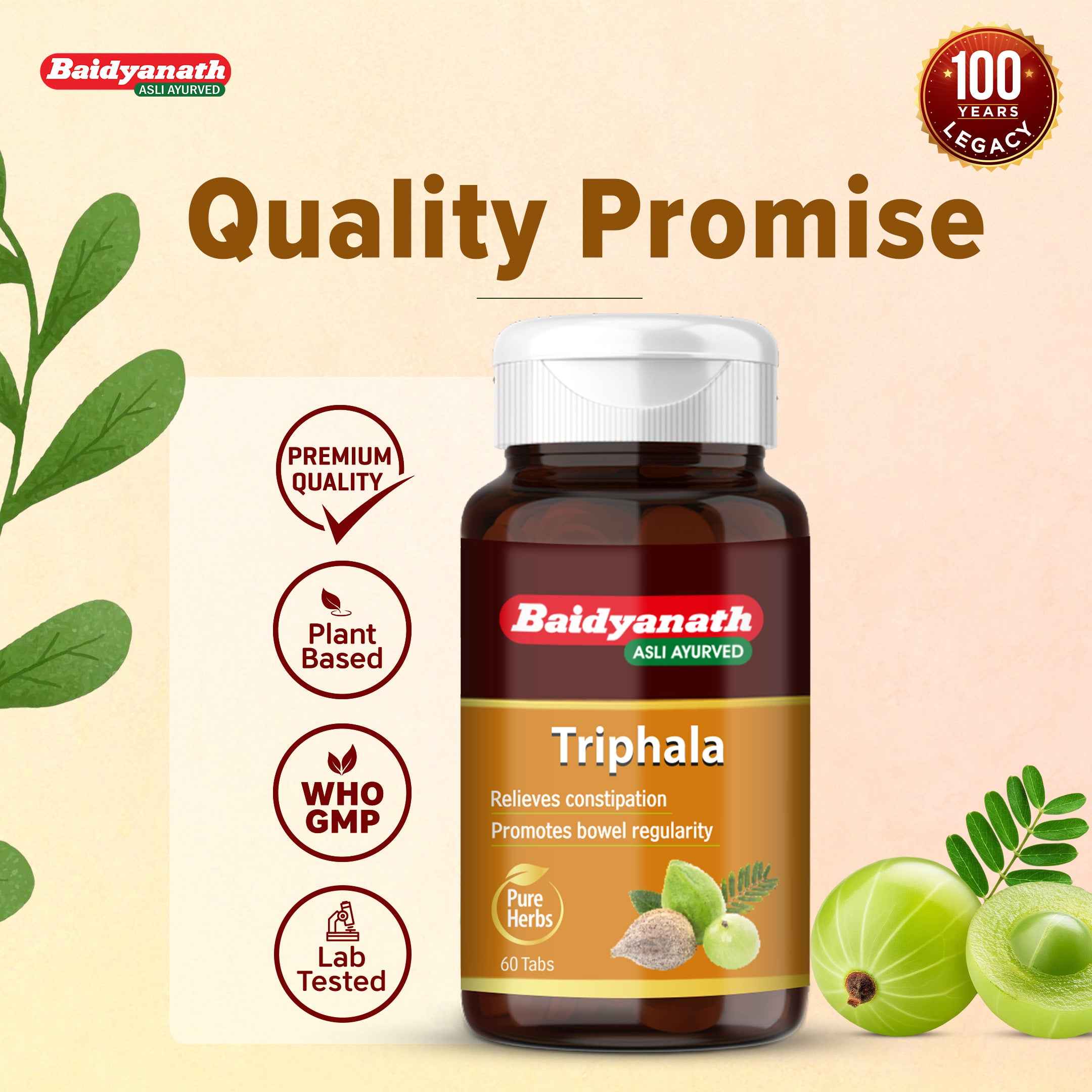 Baidyanath Triphala 60 Tablets For Digestive Support