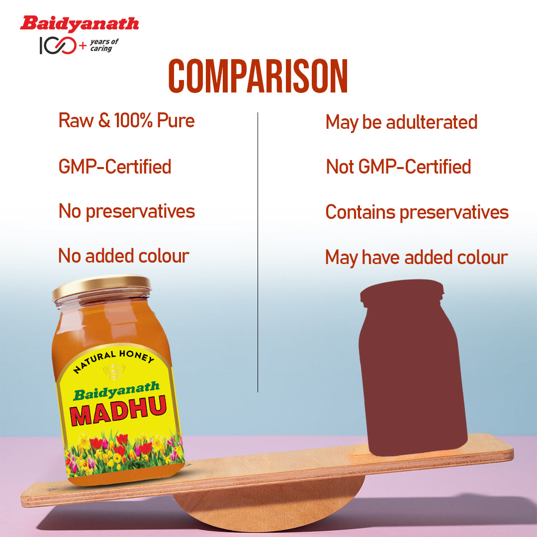Baidyanath Madhu – Raw, Natural Honey with No Added Sugar - 500ml