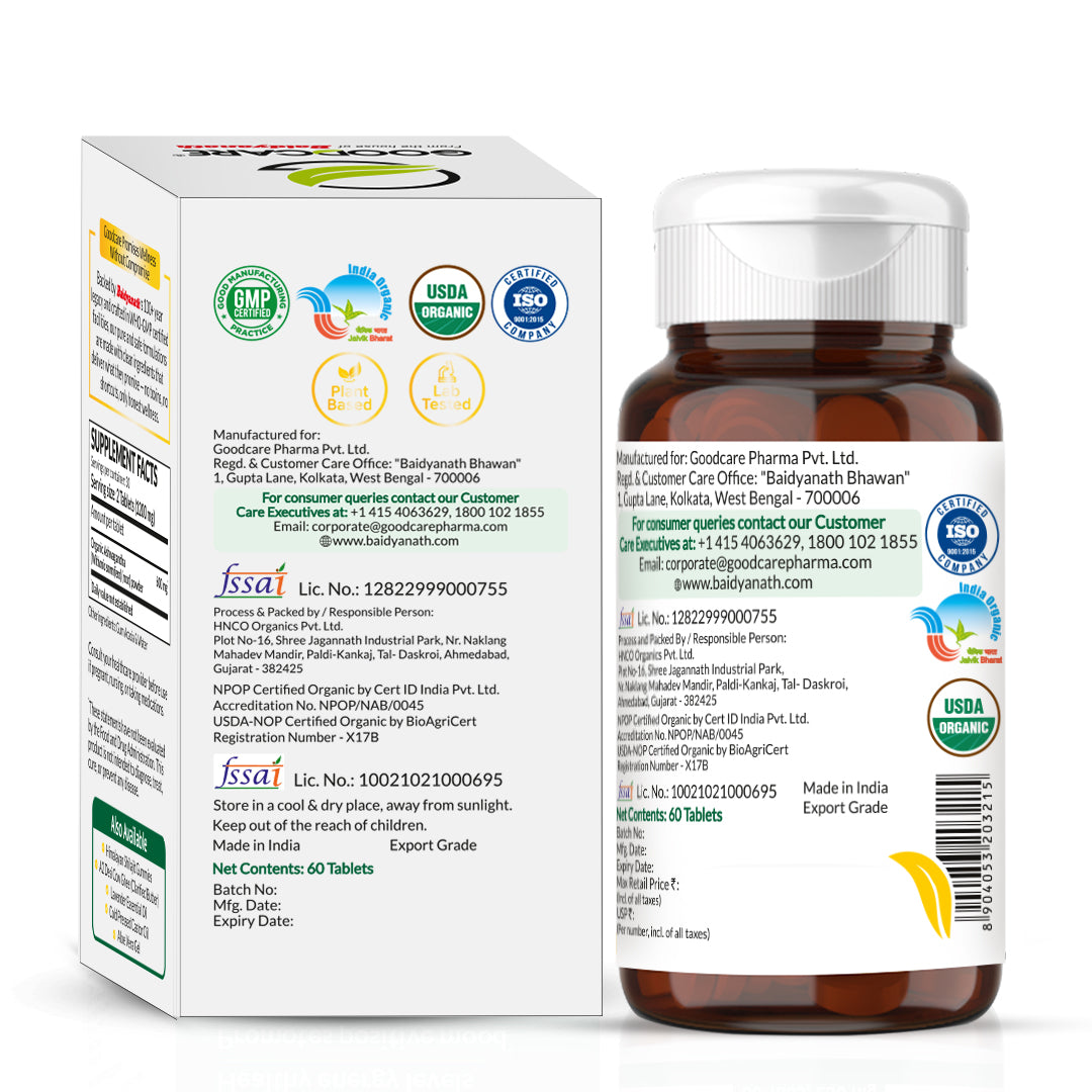 Goodcare Organic Ashwagandha 60 Tablets – Stress Relief, Energy & Wellness Support