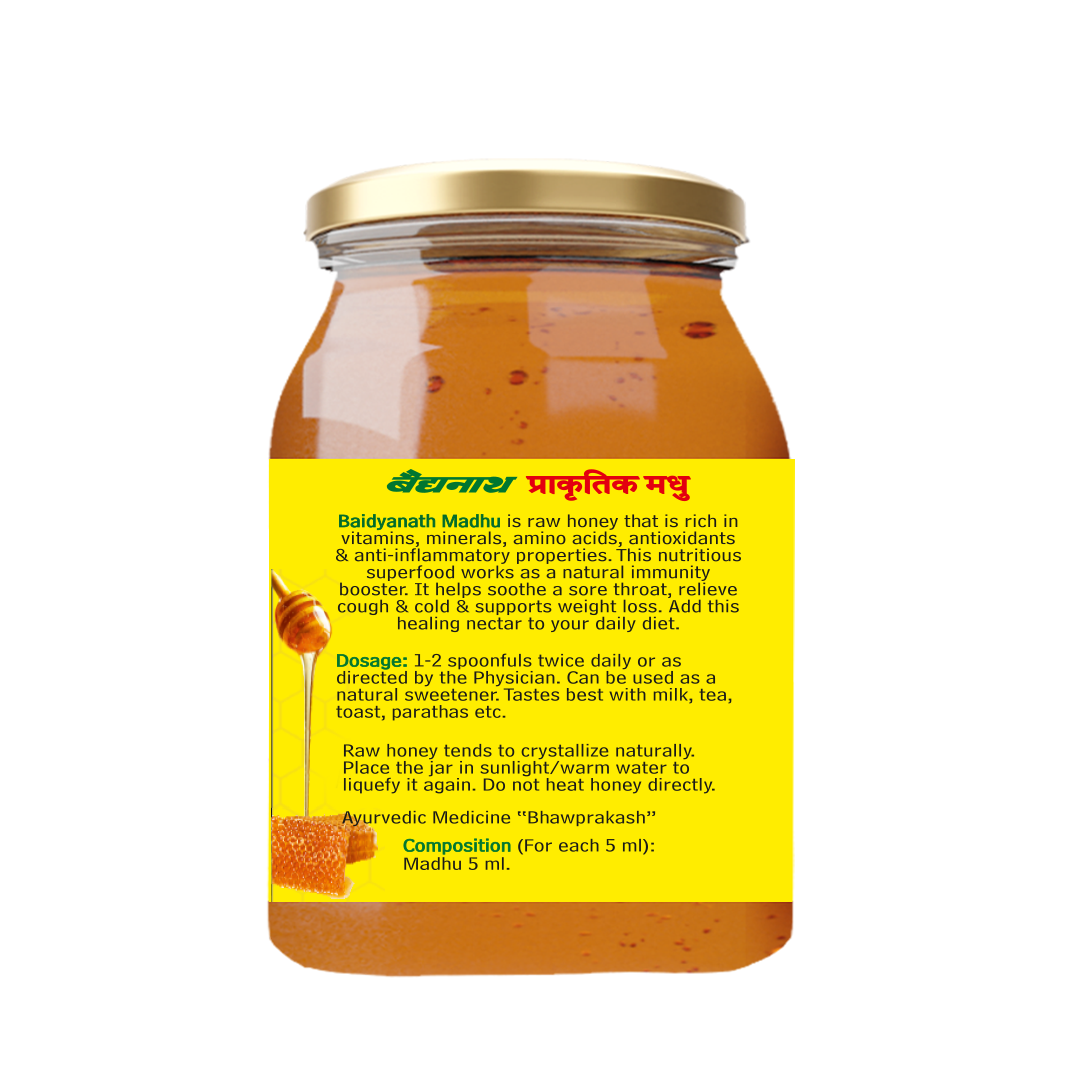 Baidyanath Madhu – Raw, Natural Honey with No Added Sugar - 500ml