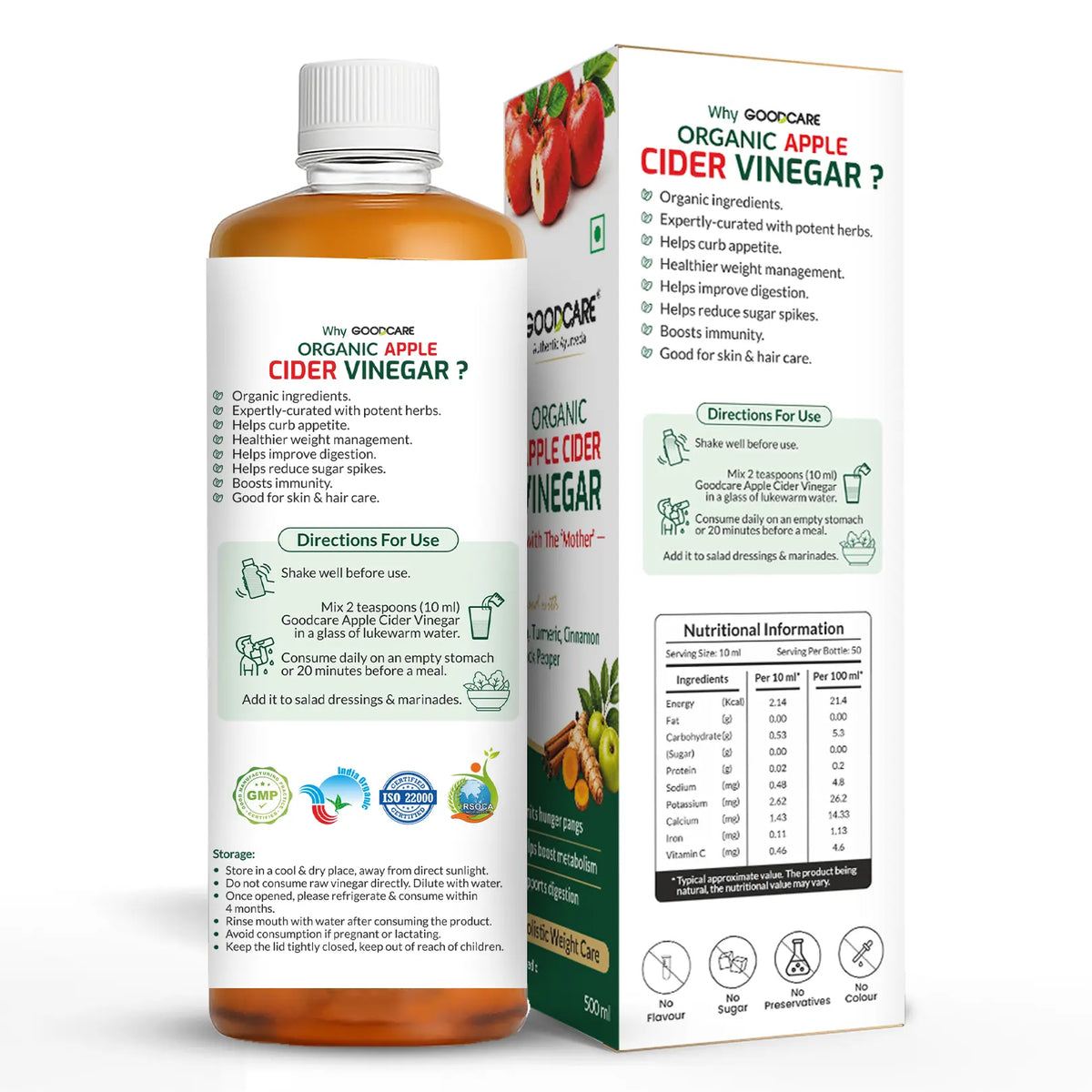 Goodcare Organic Apple Cider Vinegar- 500 ML