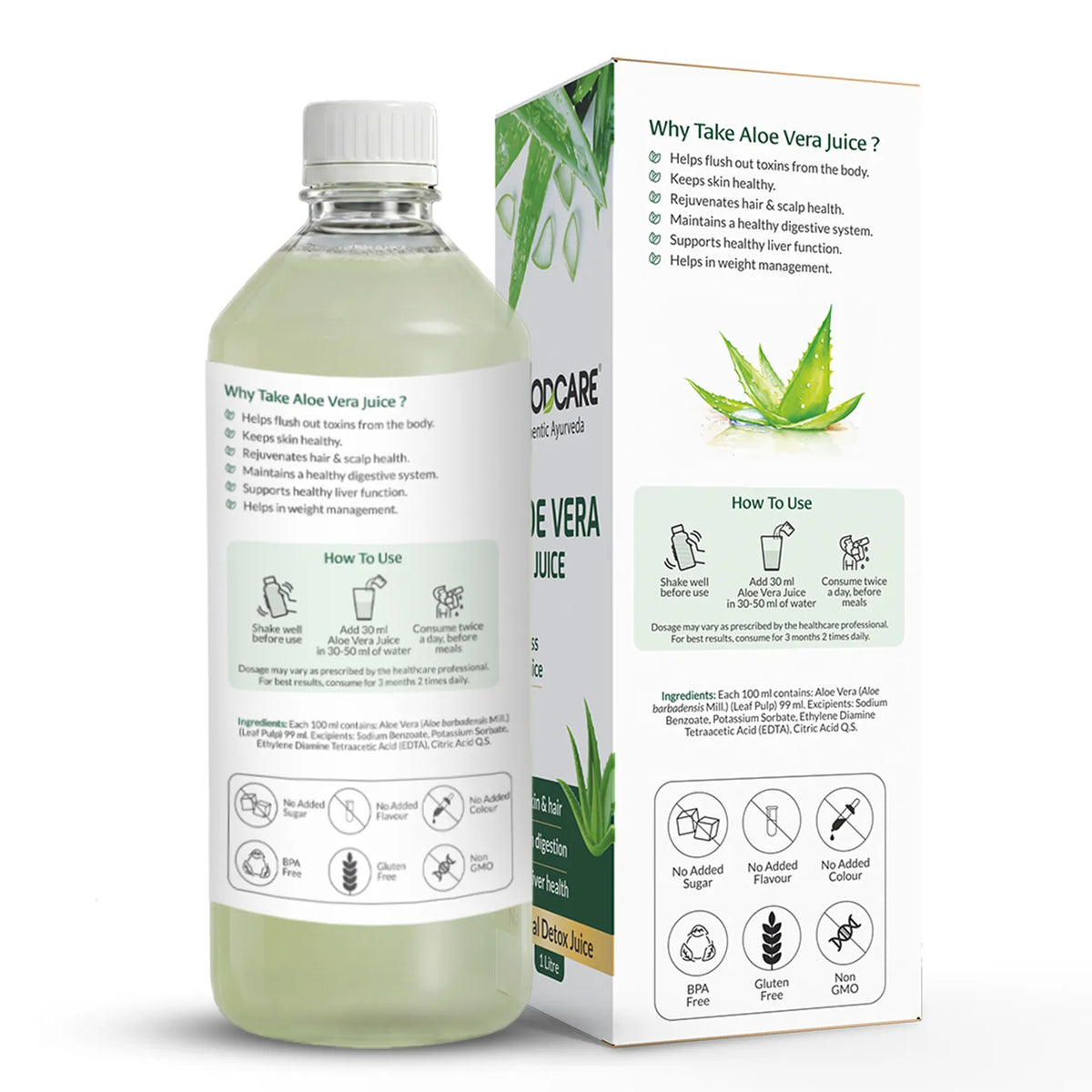 Goodcare Aloe Vera Juice | First Press Virgin Juice | 1 Litre