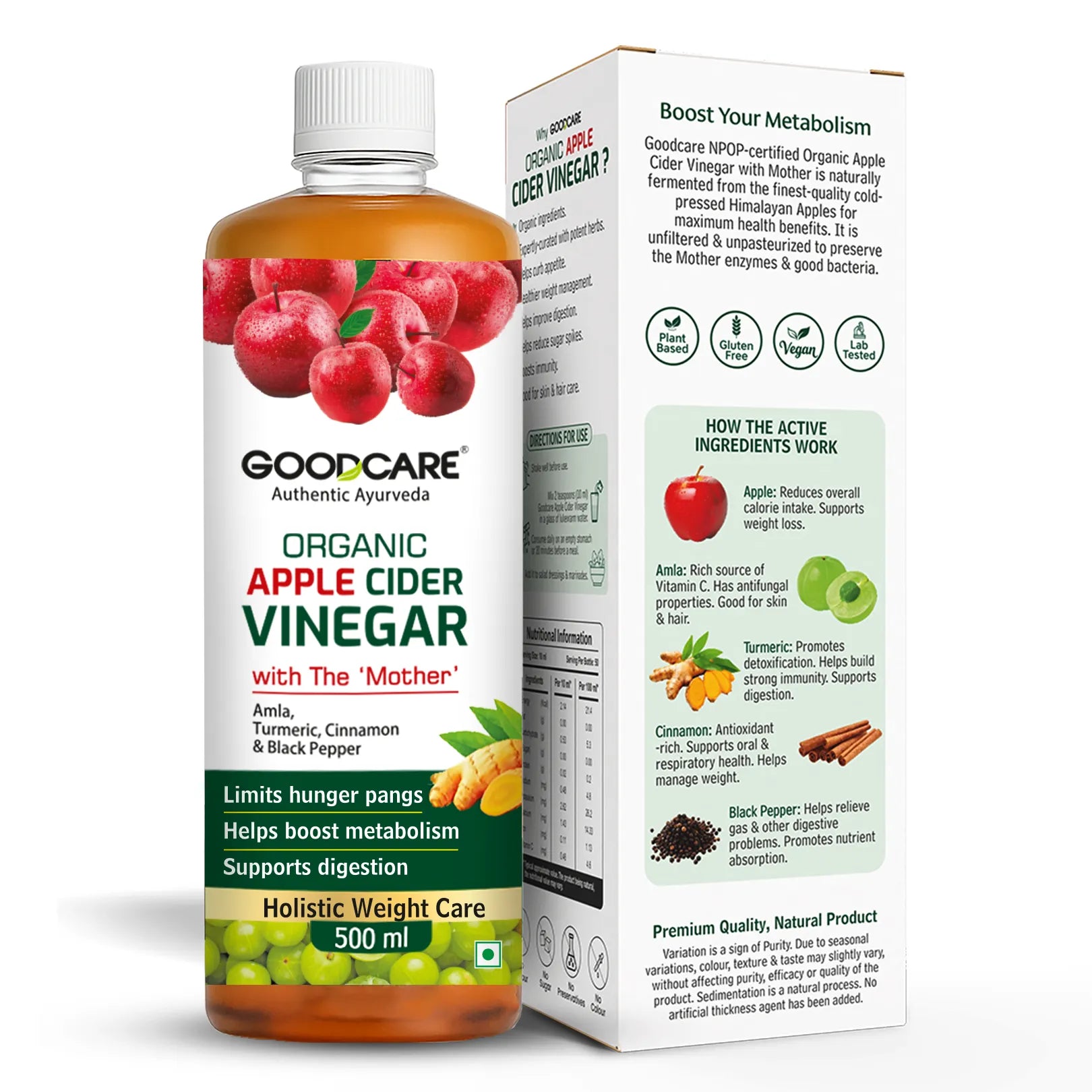 Goodcare Organic Apple Cider Vinegar- 500 ML