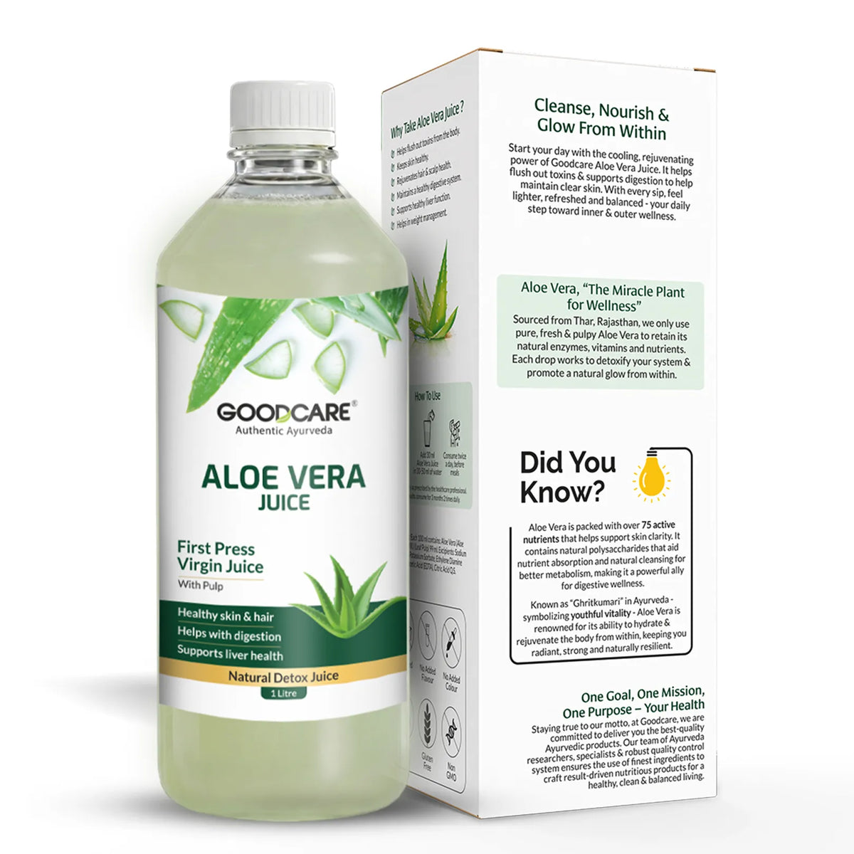 Goodcare Aloe Vera Juice | First Press Virgin Juice | 1 Litre