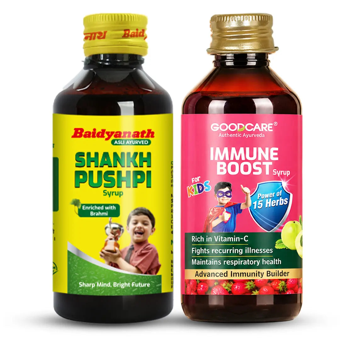 Kids Immunity Combo Of Immun Boost Syrup & Shankhapushpi Tonic