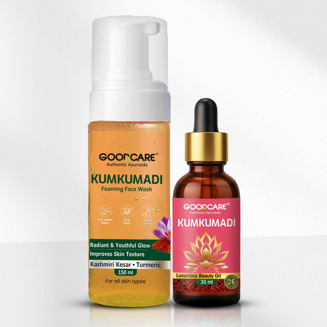 Kumkumadi Glow Combo – Kumkumadi Oil 30ml + Foaming Face Wash 150ml Ayurvedic Brightening Skincare Set