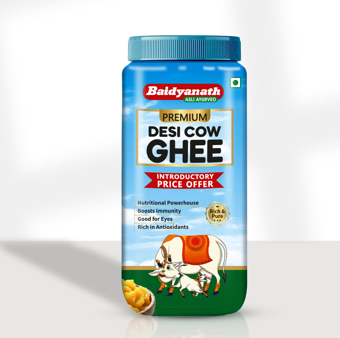 Baidyanath Premium Desi Cow Ghee – Pure Traditional Ghee for Energy, Immunity & Ayurvedic Wellness - 900ml